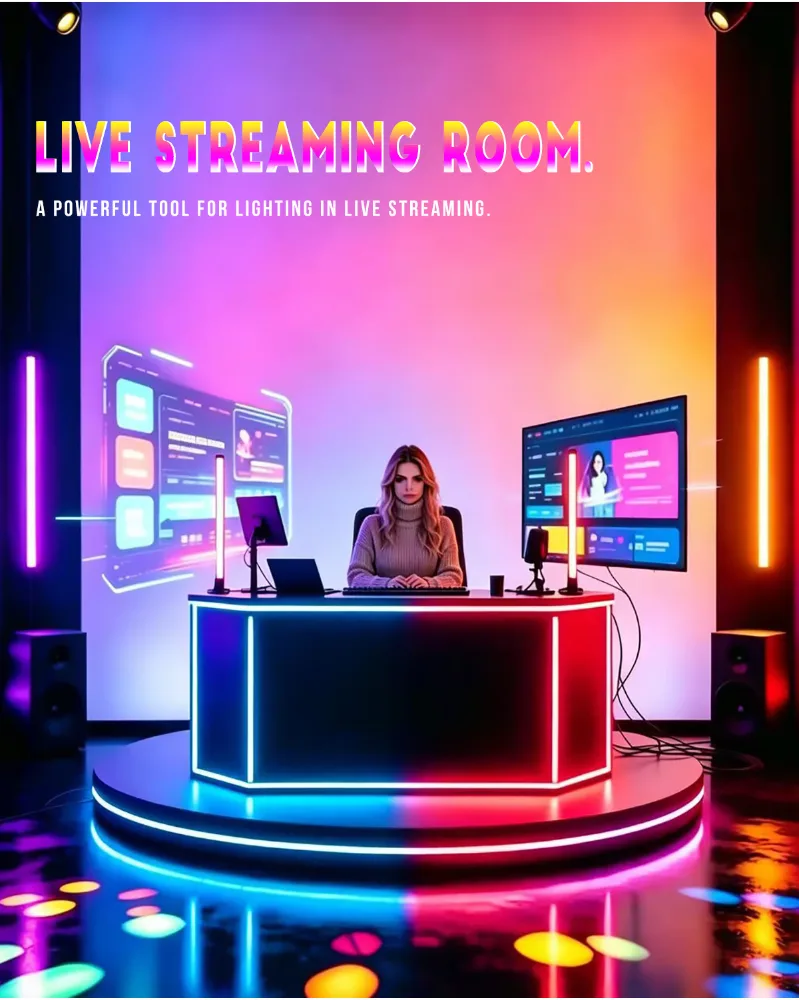 RGB Bedroom Ambience Light Sound Reactive Desktop Lamp with Bluetooth App and Remote, 2 Strips - detail 4
