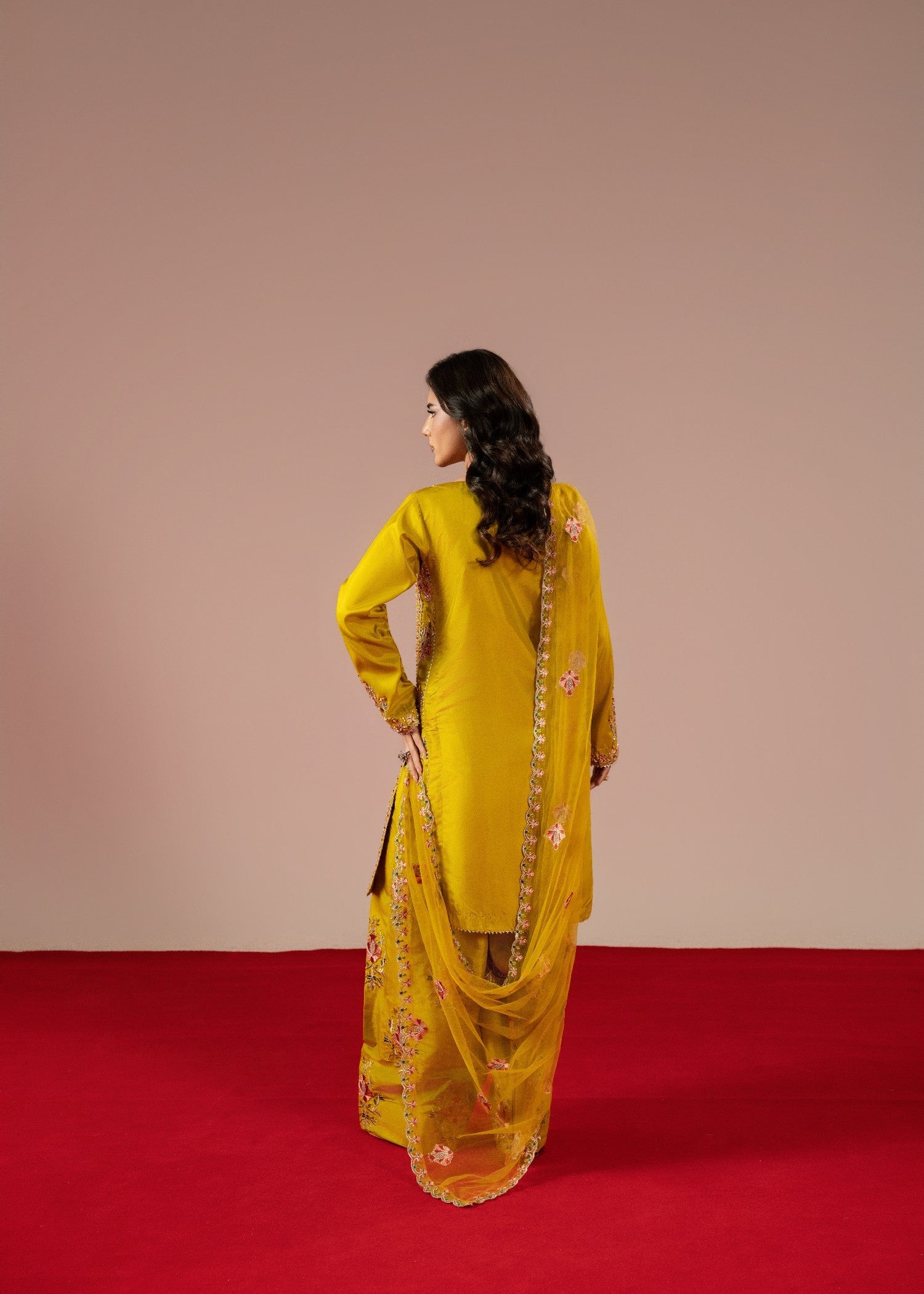 kattan silk Kurta Set in Mustard