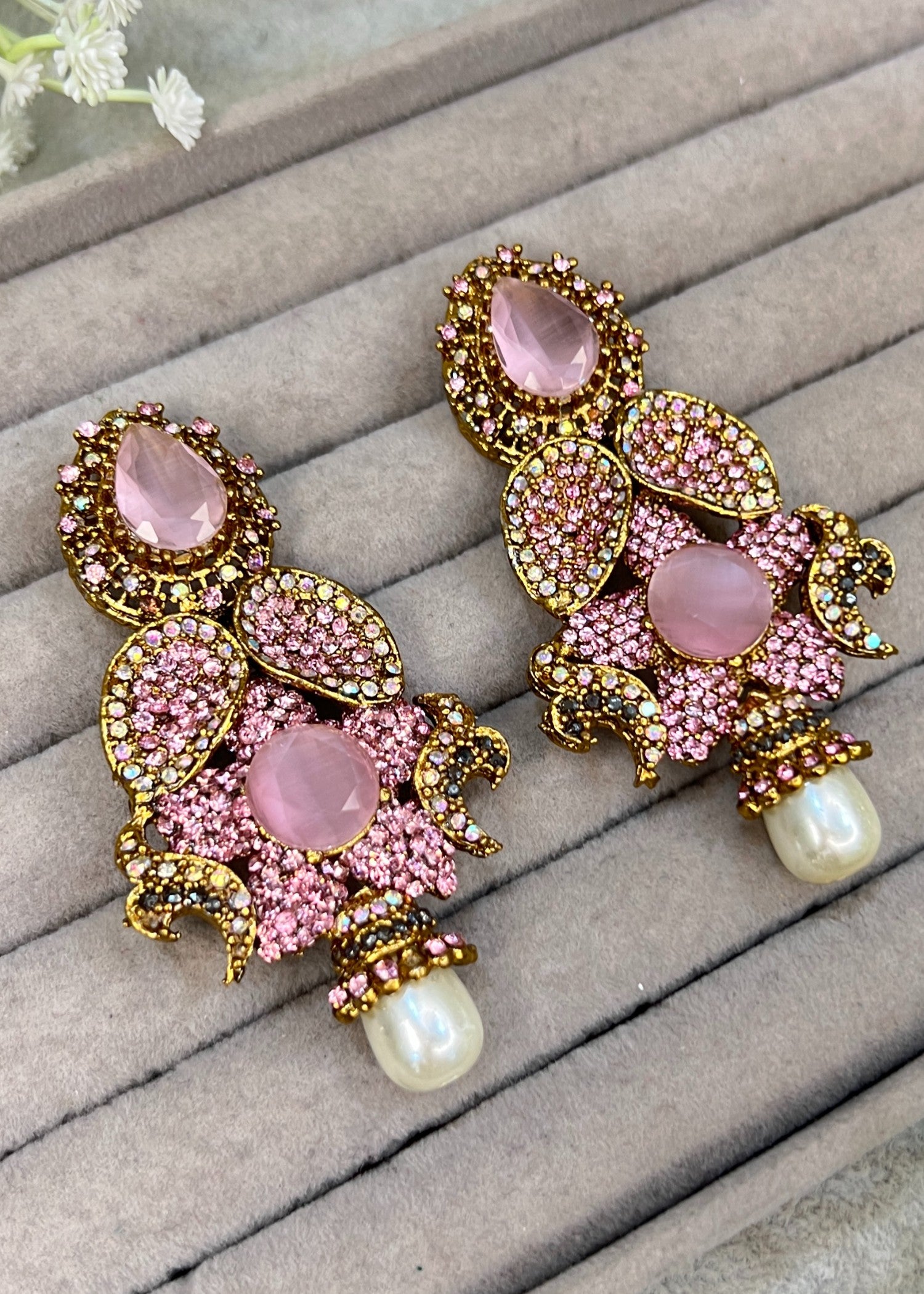 Earrings in Baby pink Color by - Trendy Women Earrings KBF8208