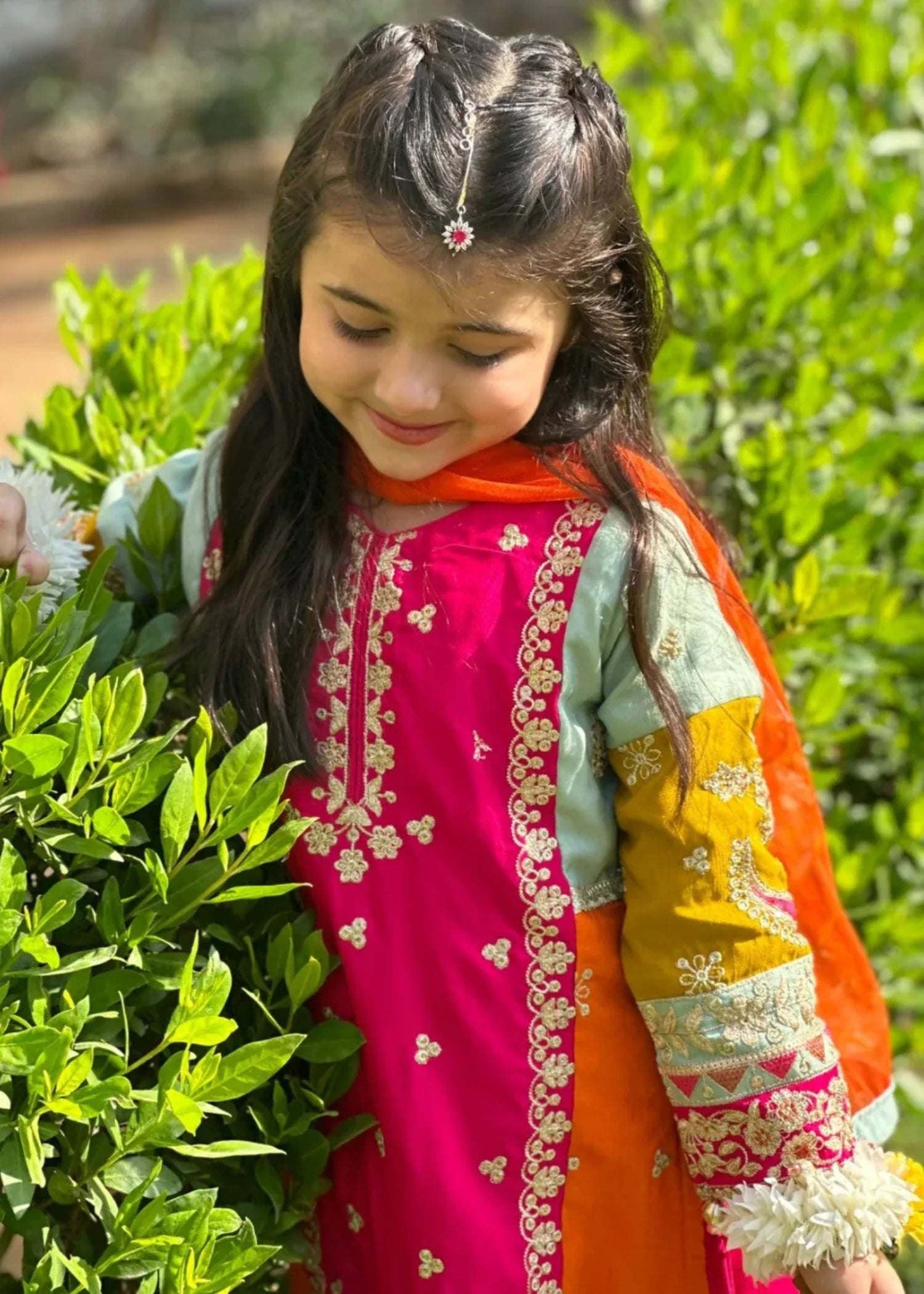 pk raw silk Gharara in Multi