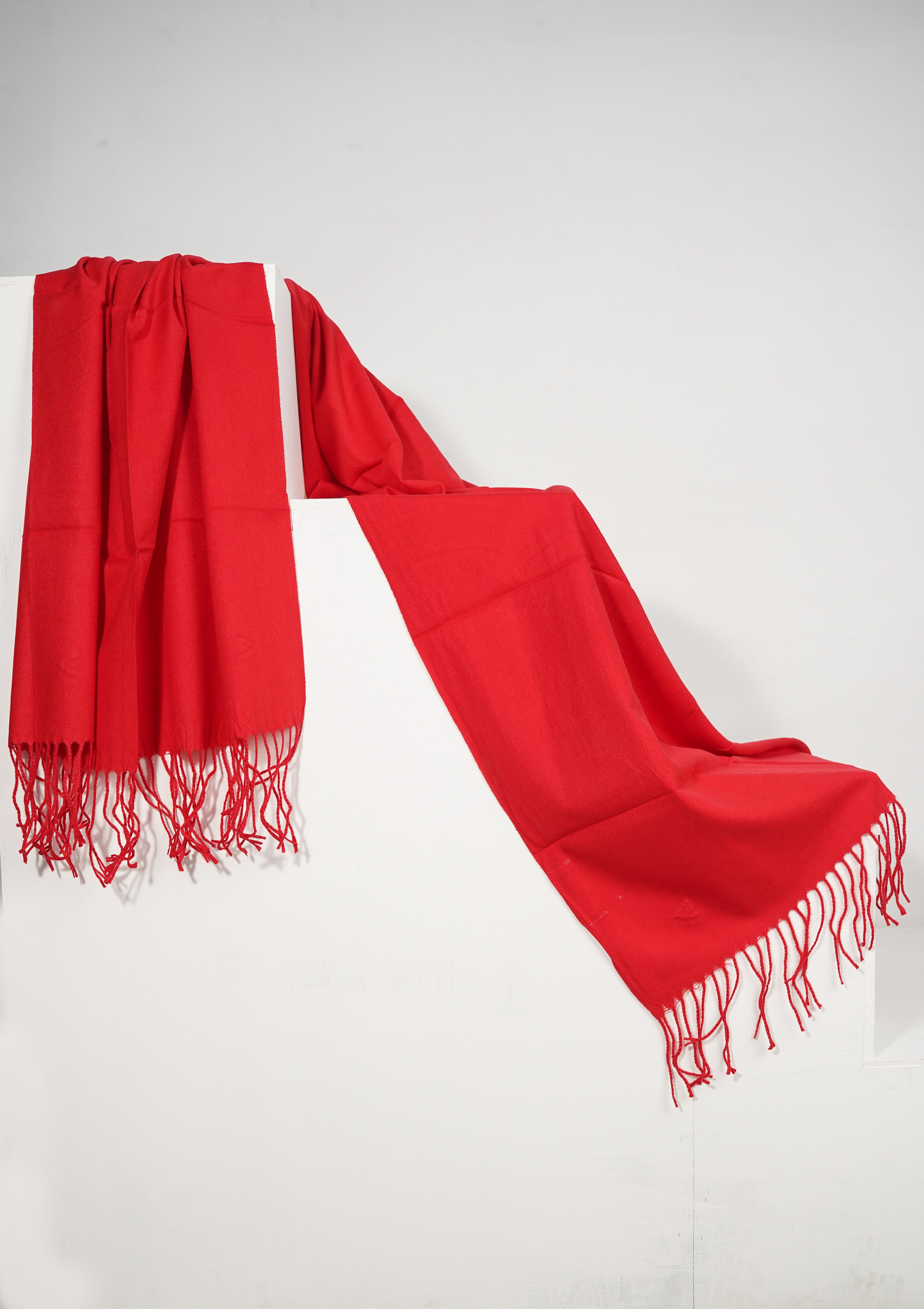 wool Hijab in Fire red