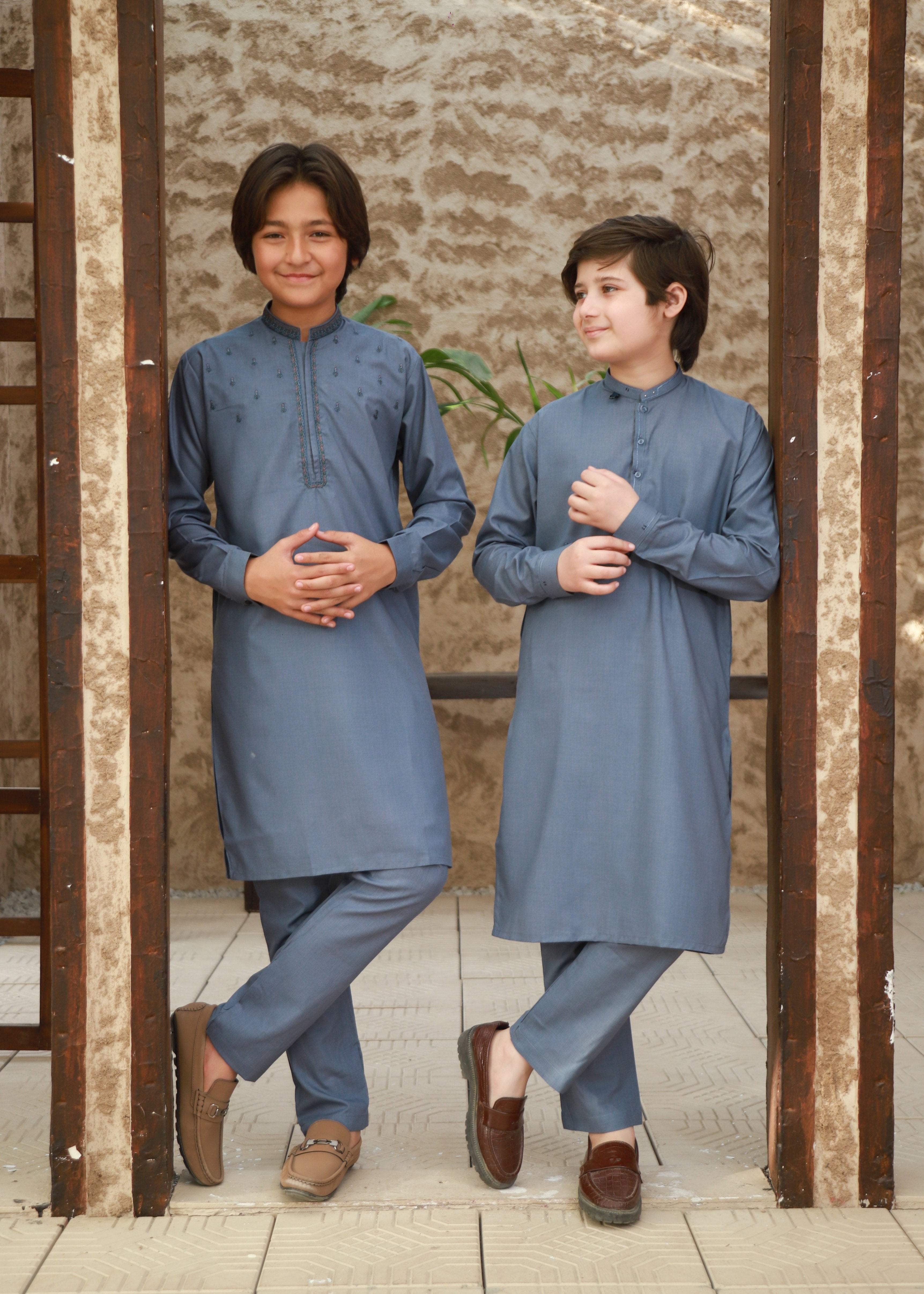 wash & wear Kurta Set in Cornflower blue