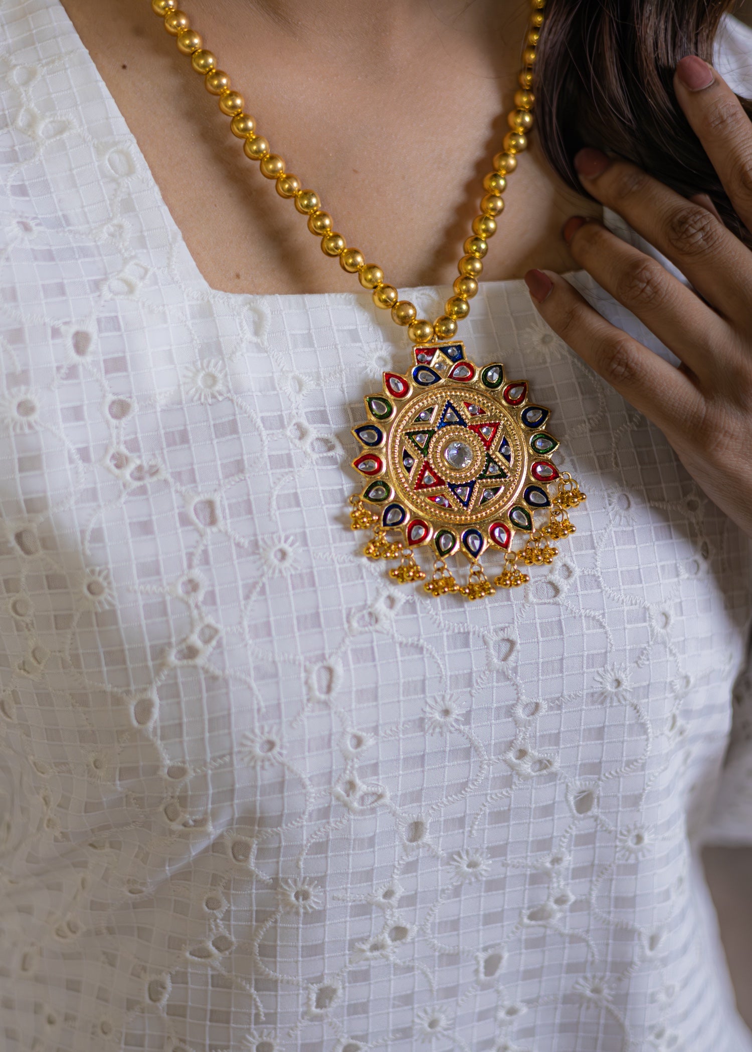 lawn Kurti in White