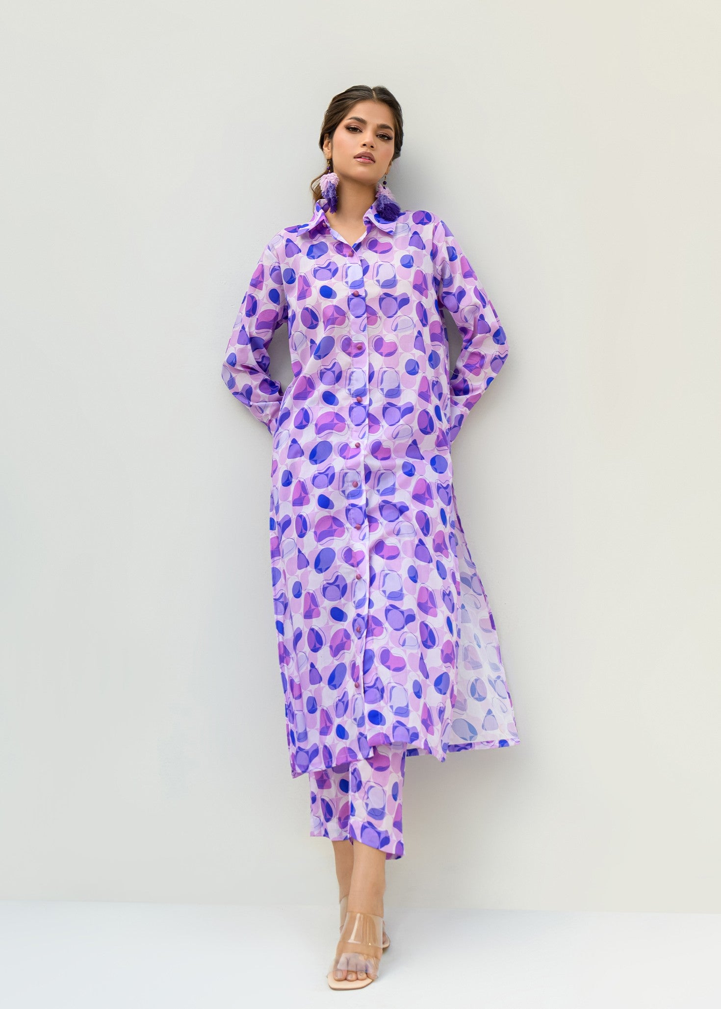 cambric Co ord Sets in Purple