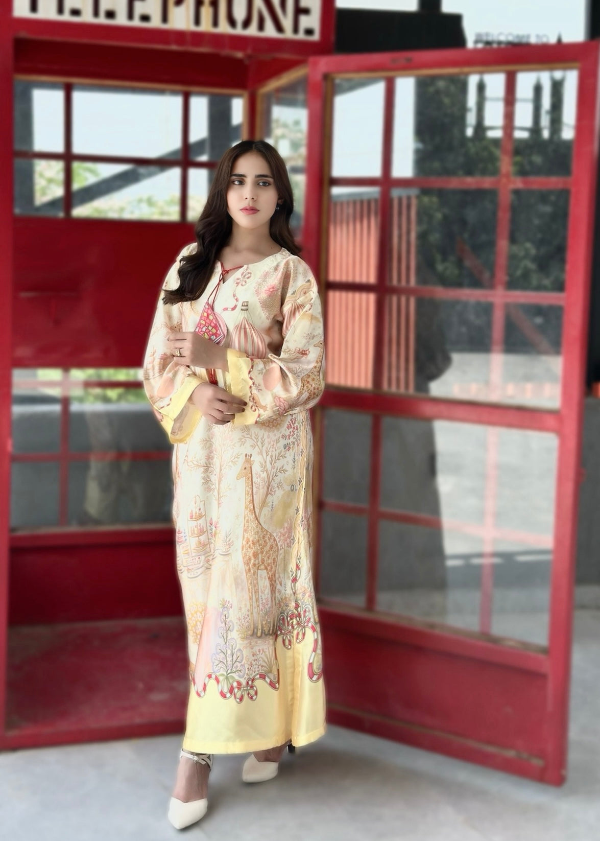 pk charmuse silk Kaftan in Butter