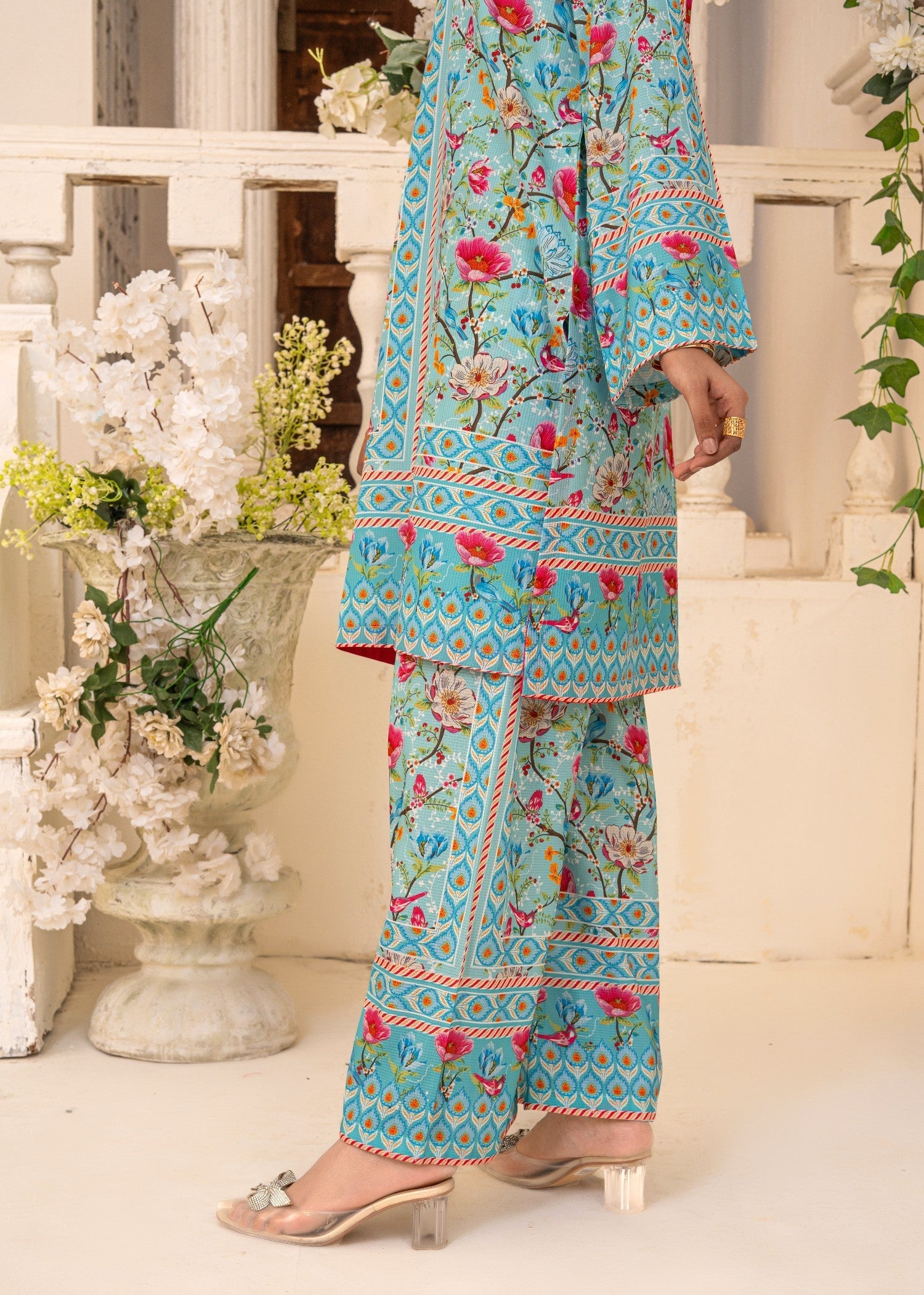 swiss lawn Co Ord Sets in Sky blue
