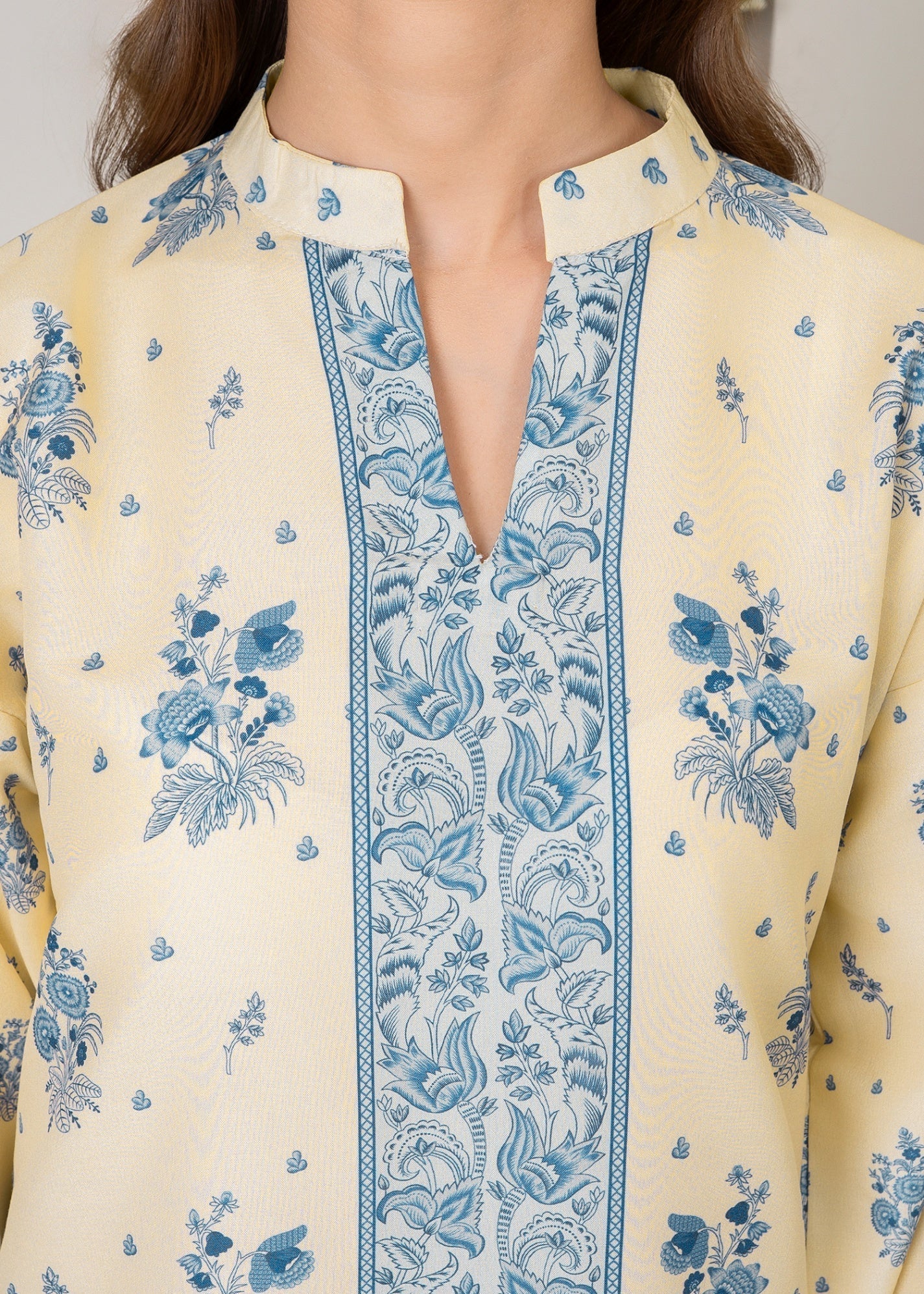 silk finish lawn Co Ord Sets in Butter