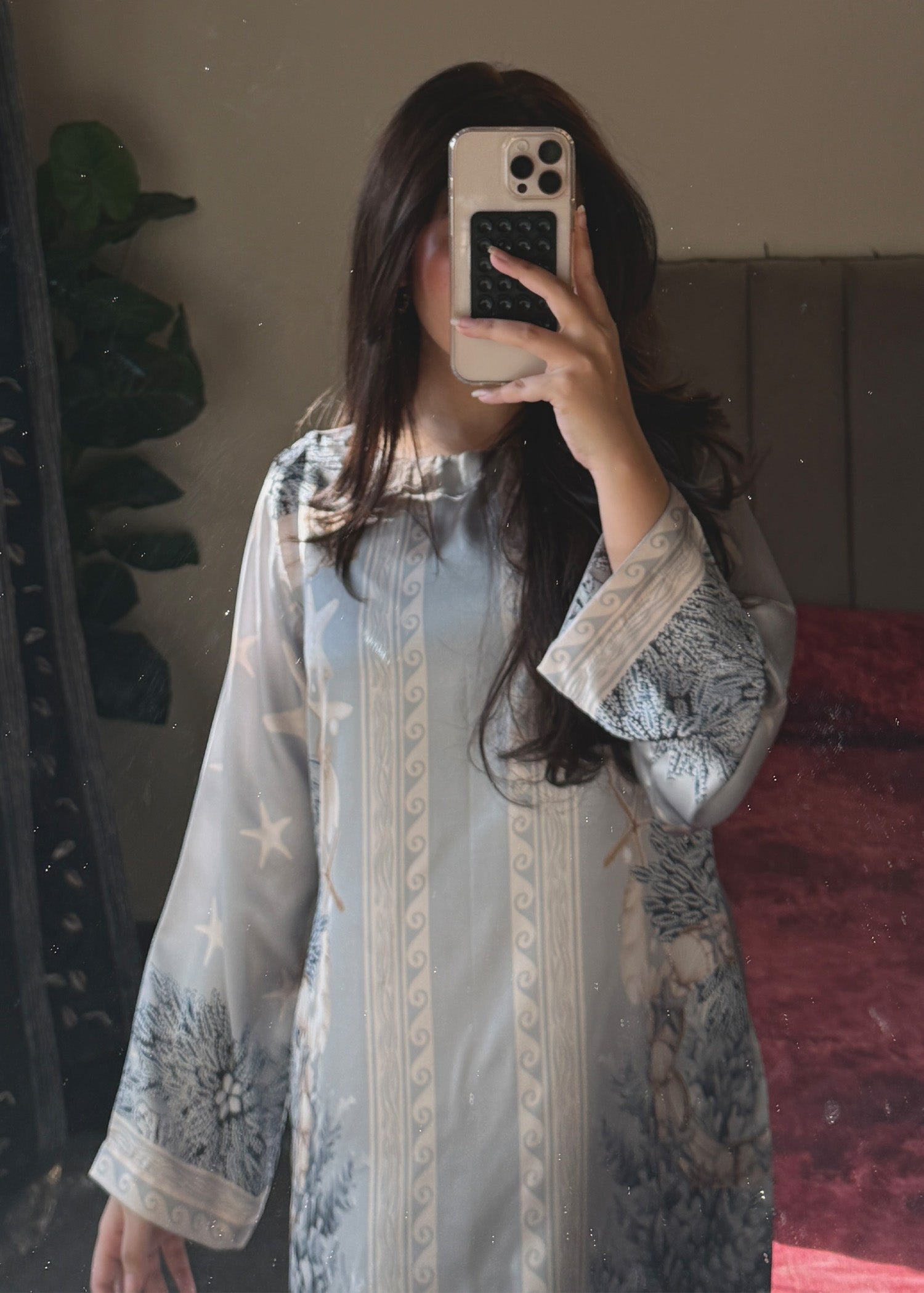 satin silk Kurta Set in Sky blue