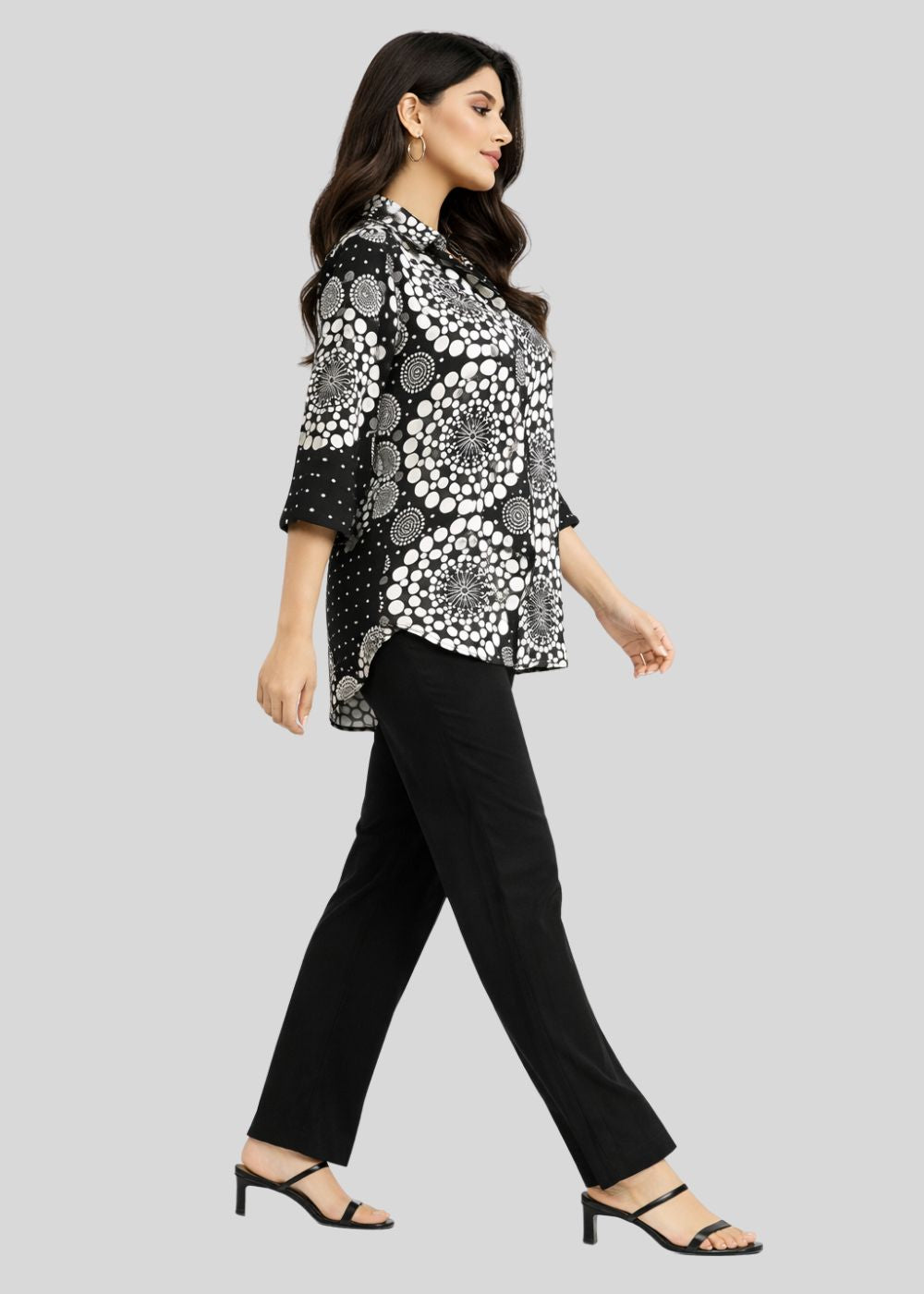 cotton Top in Black, white