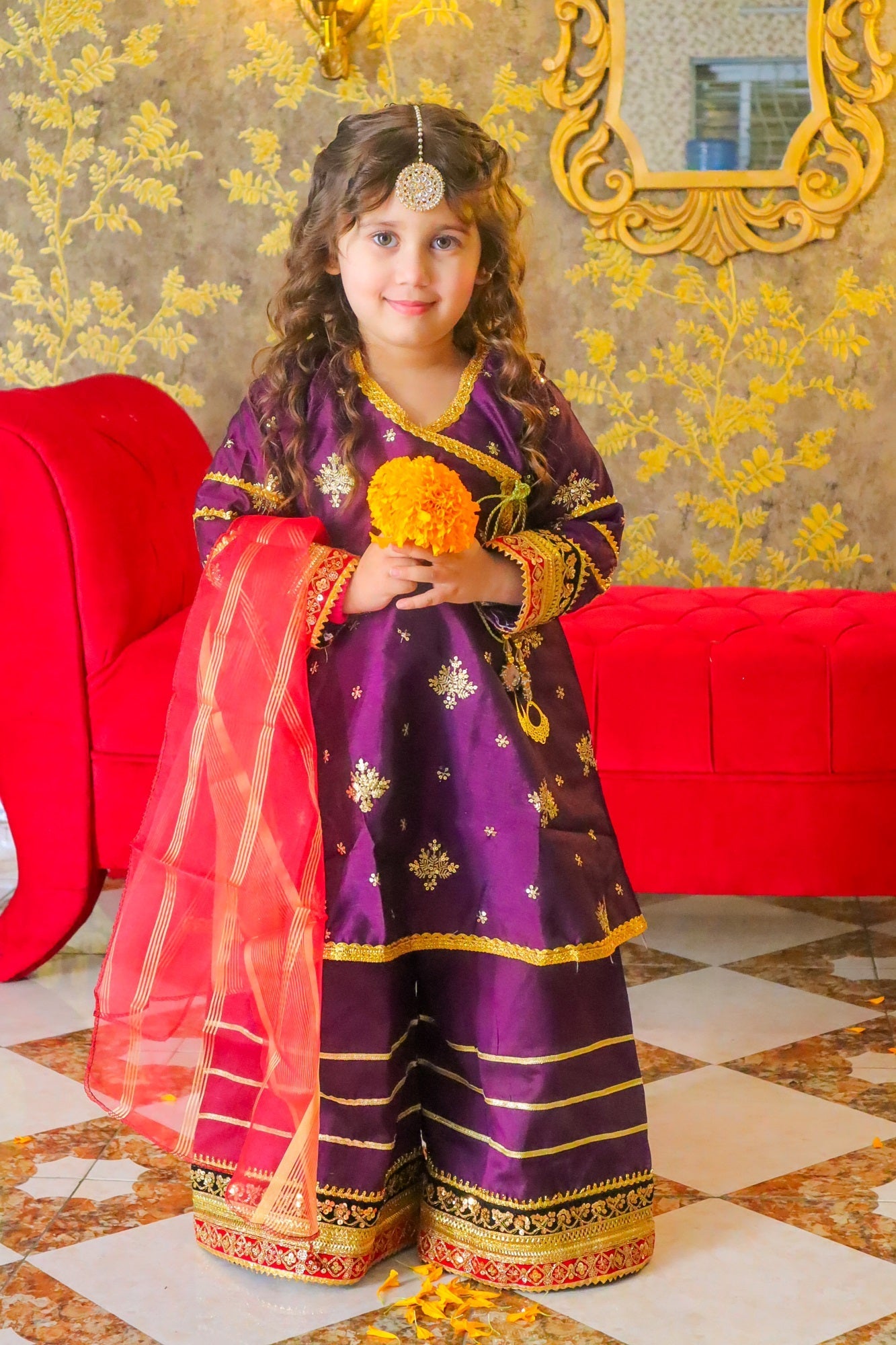 raw silk Angrakha in Purple