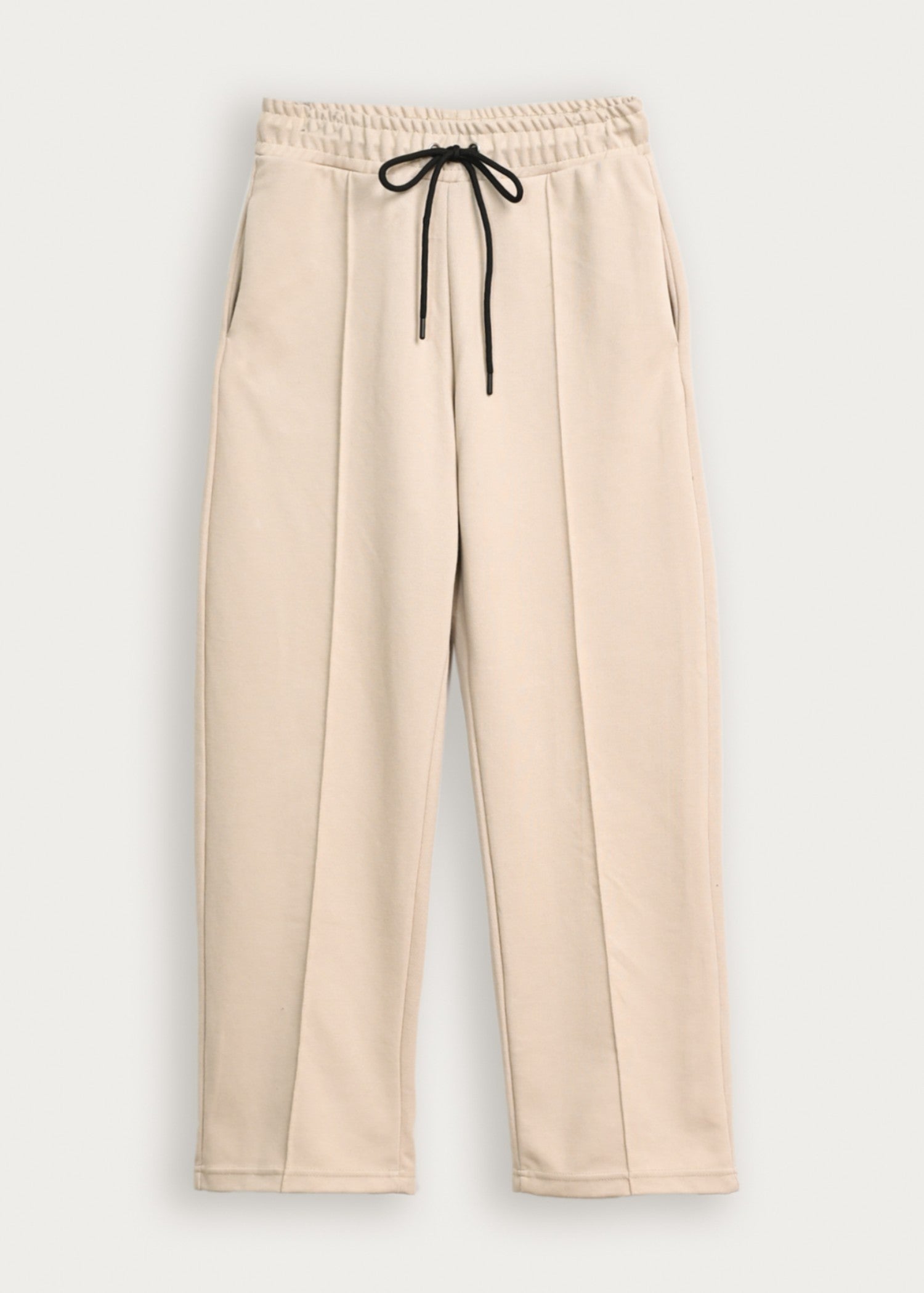interlock knit Trousers in Beige
