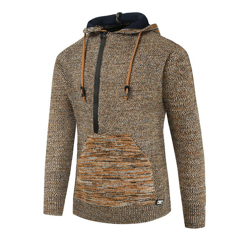 Printed Hooded Pullover round Neck Long-Sleeved Sweater