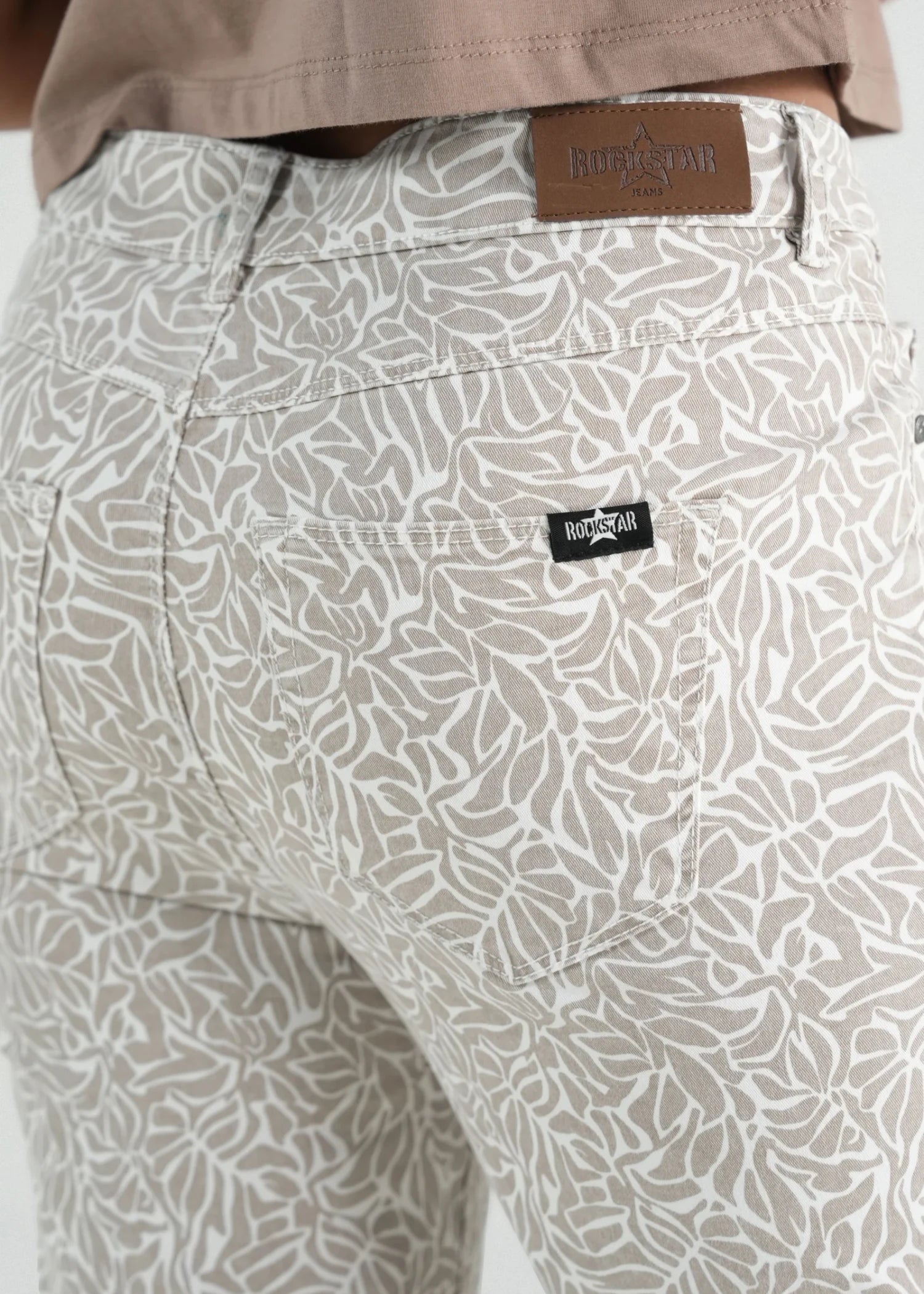 stretch denim Pants in Beige