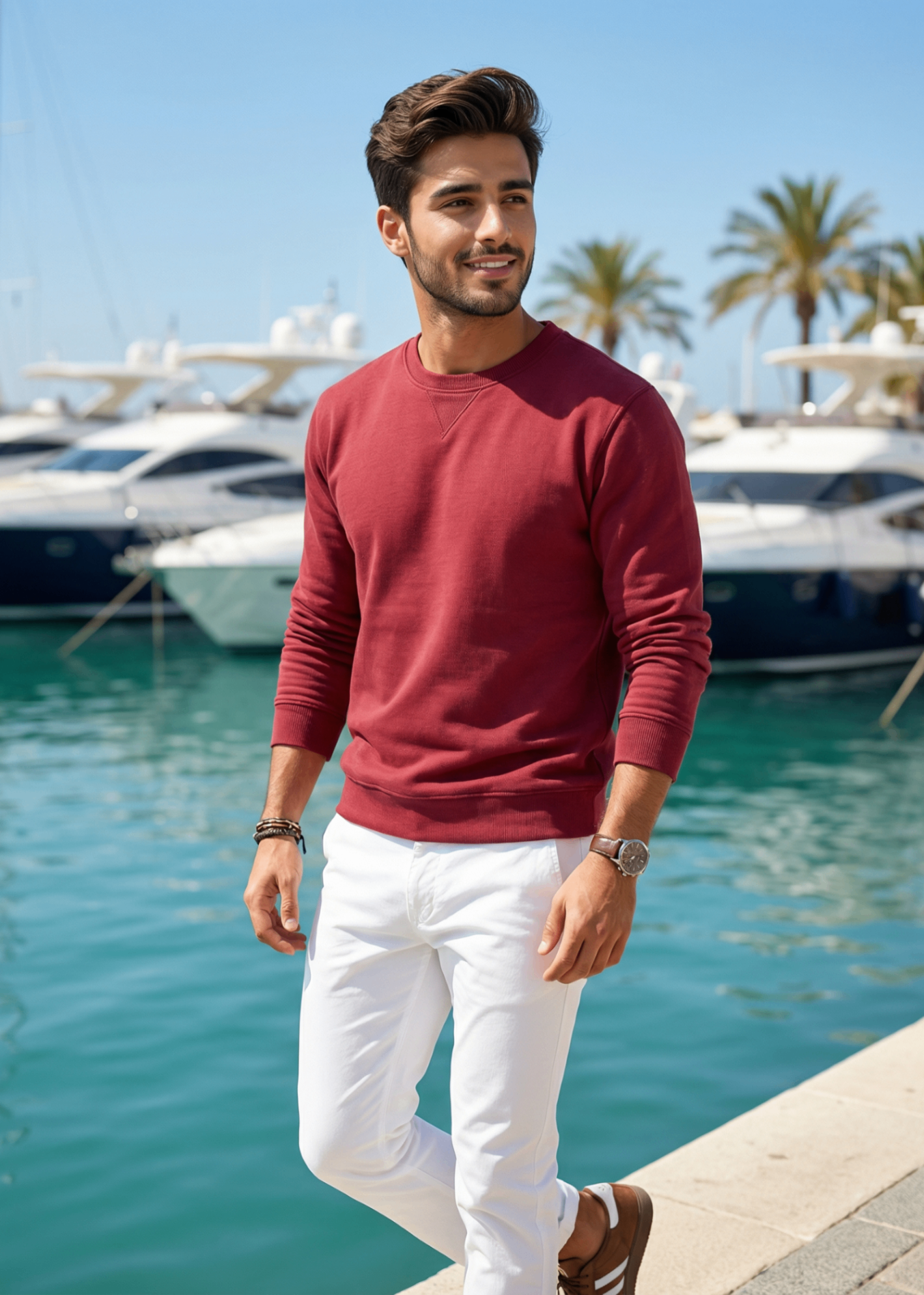 terry Sweatshirt in Maroon