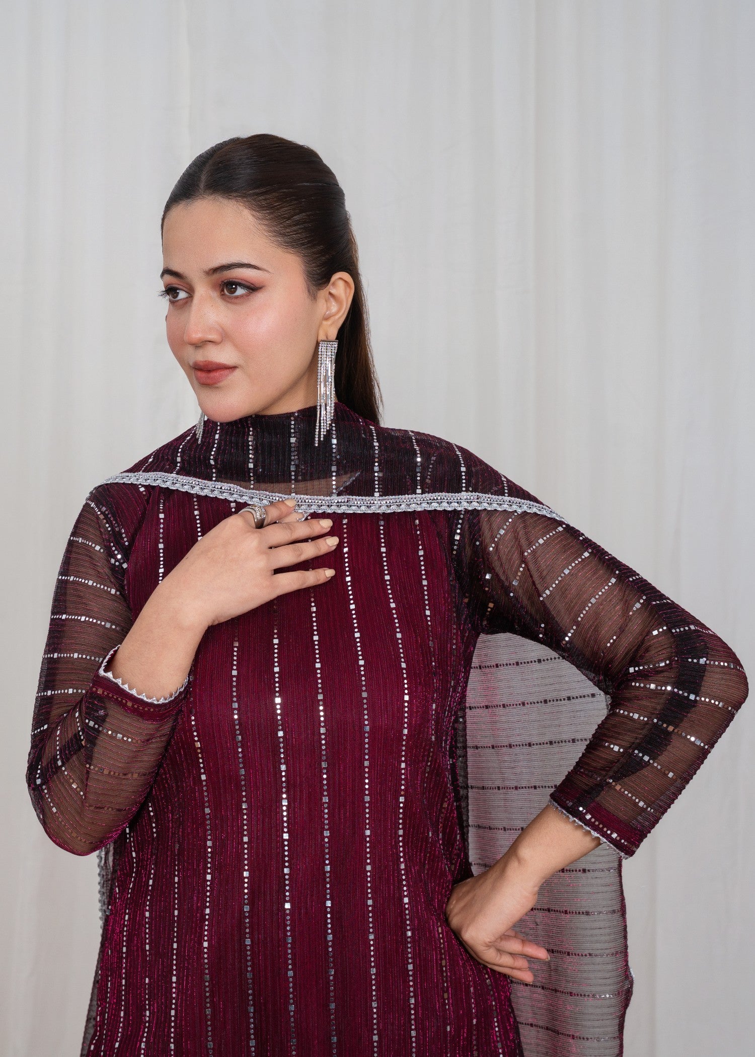 moonlight Kurta Set in Wine