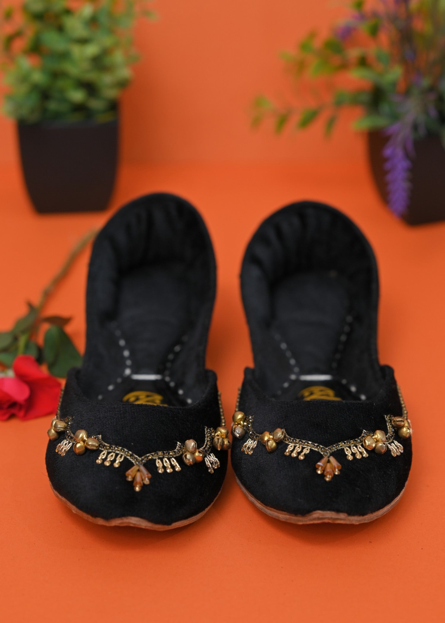 Khussa in Black by - High Quality Women Khussa BNL9503