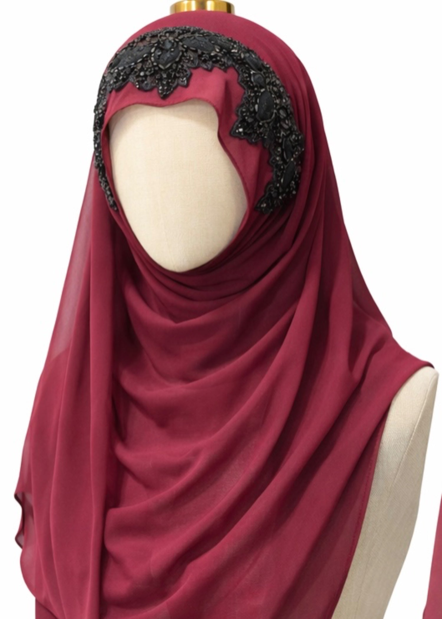 chiffon Hijab in Burgundy