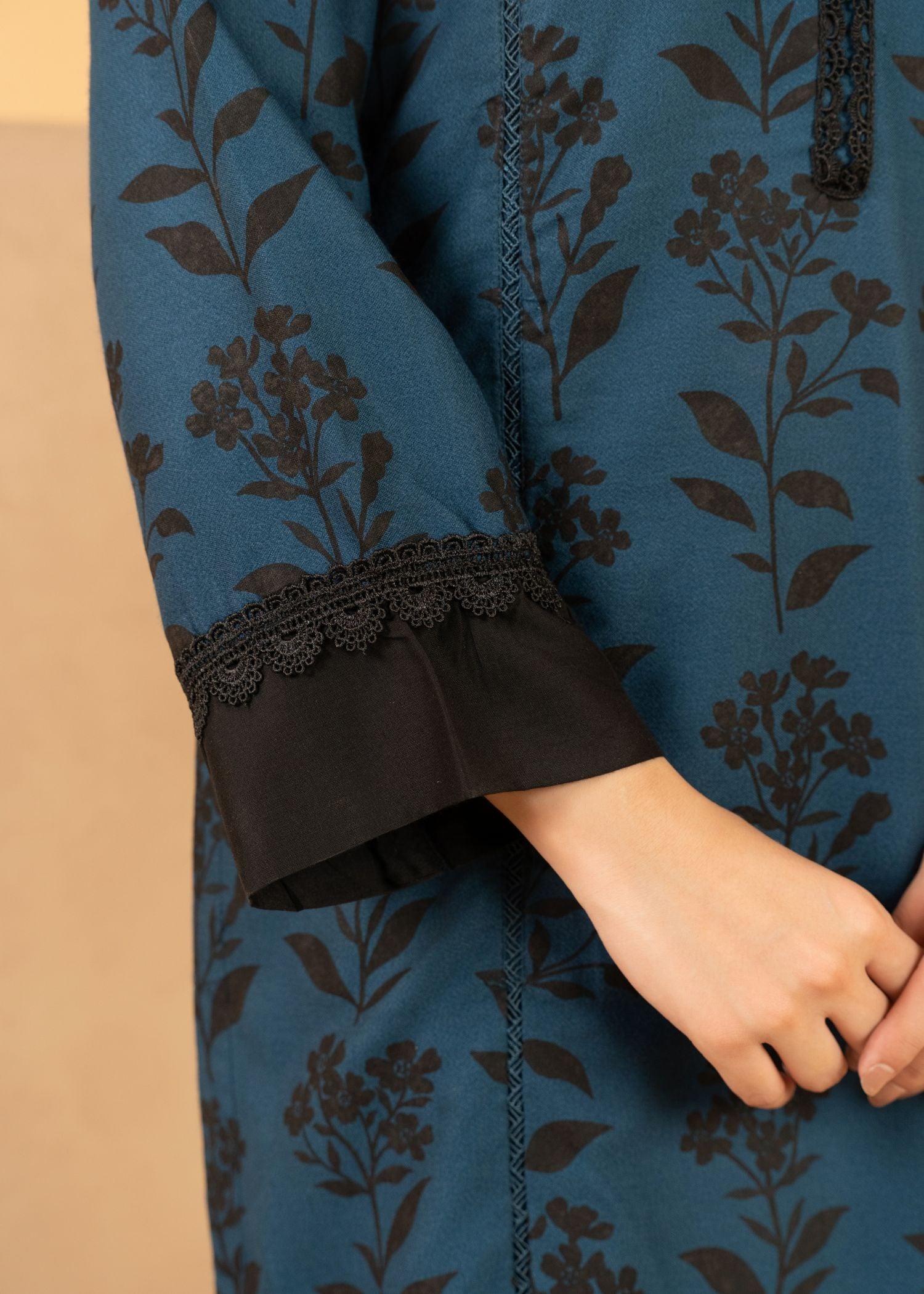 dhanak wool Kurta Set in Teal
