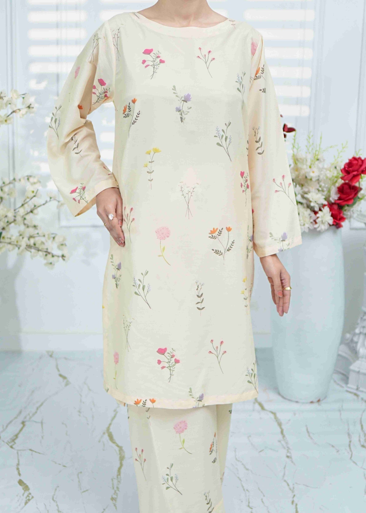 swiss lawn Co Ord Sets in Cream