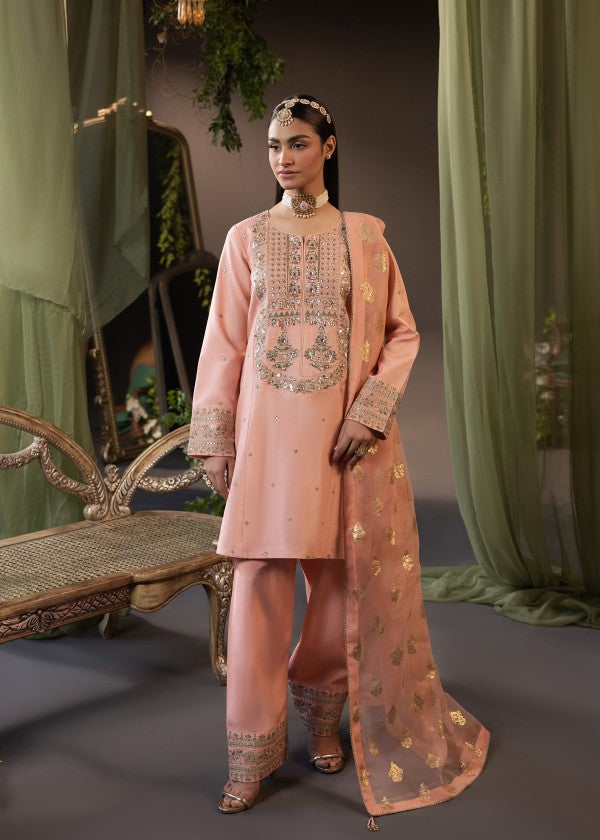 silk Kurta Set in Pink