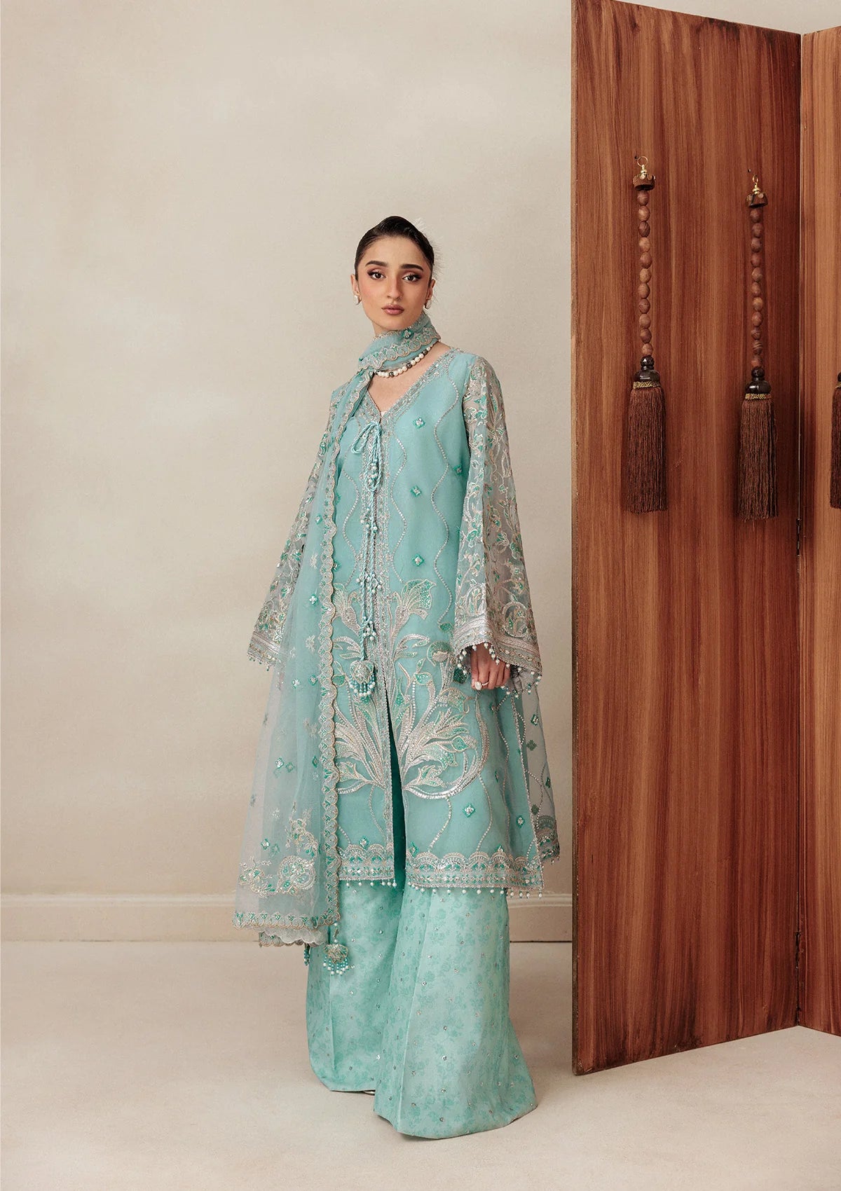 organza Unstitched in Aquamarine