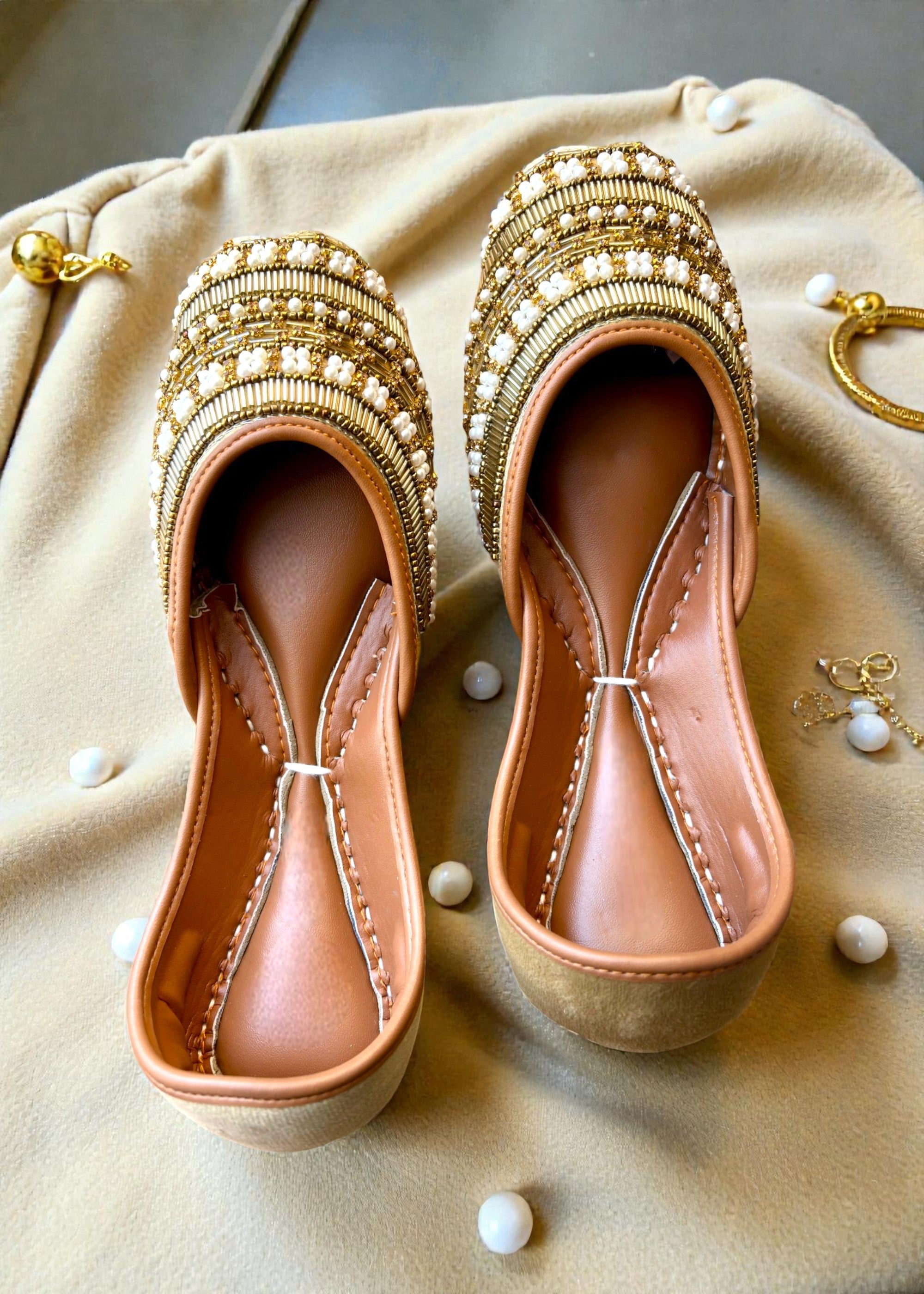 Khussa in Champagne by - High Quality Women Khussa BGZ8496