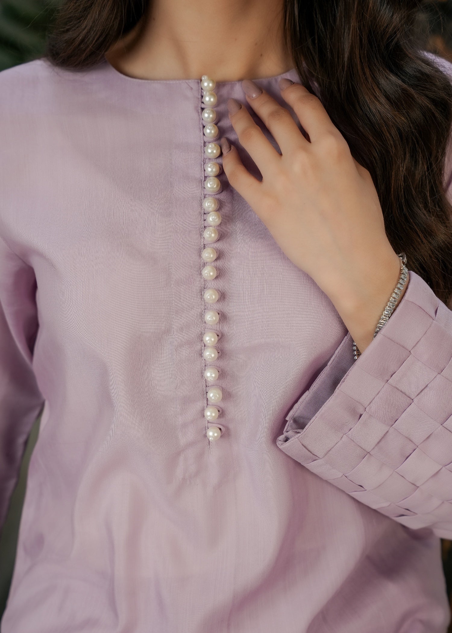 korean raw silk Kurta Set in Lilac