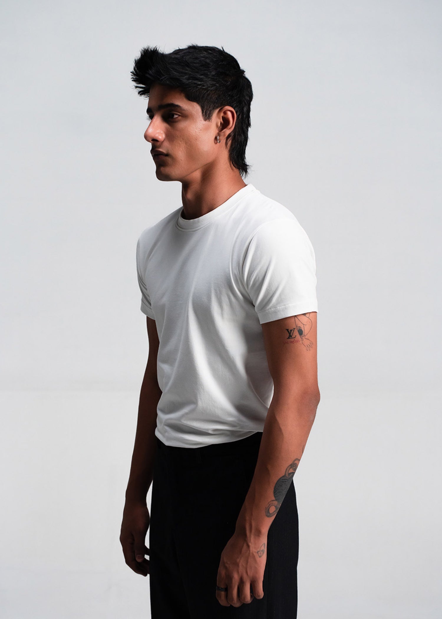 cotton-spandex T Shirt in White