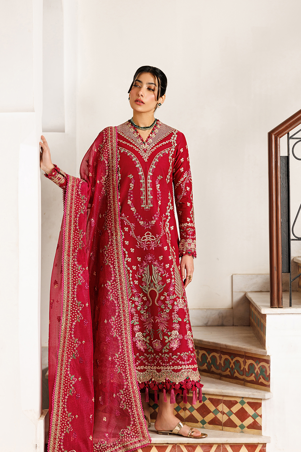 Mirabelle Festive Luxury Lawn – GARDENIA GLOW