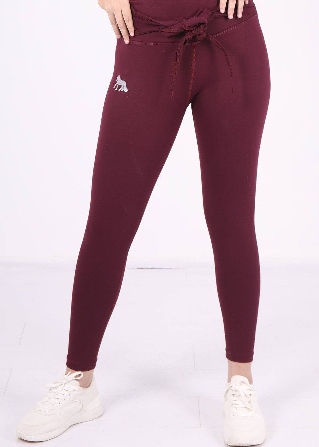 polyester Leggings in Maroon