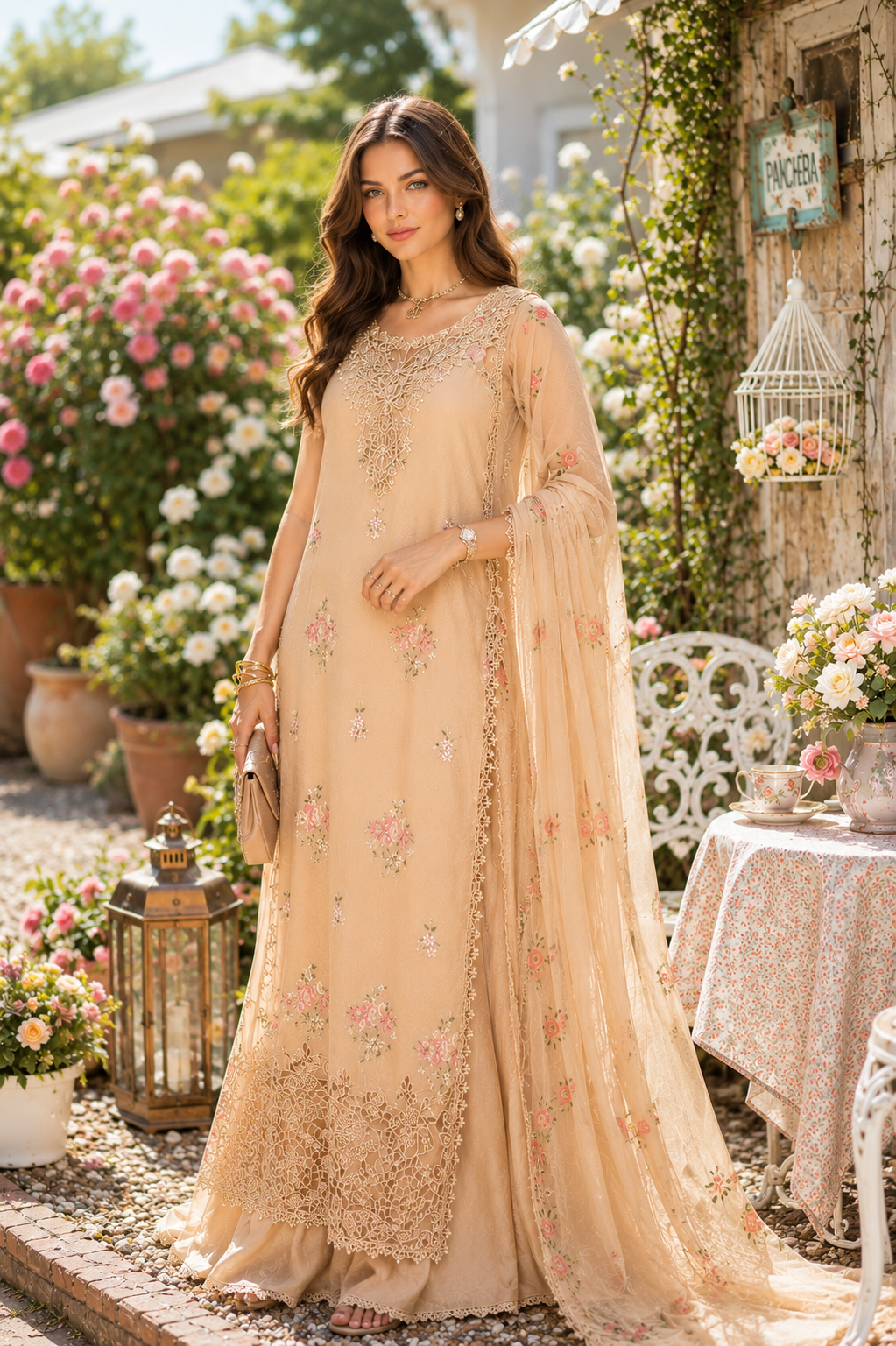 Noor Eid Printskhas Lawn – D13 – Blush Peach