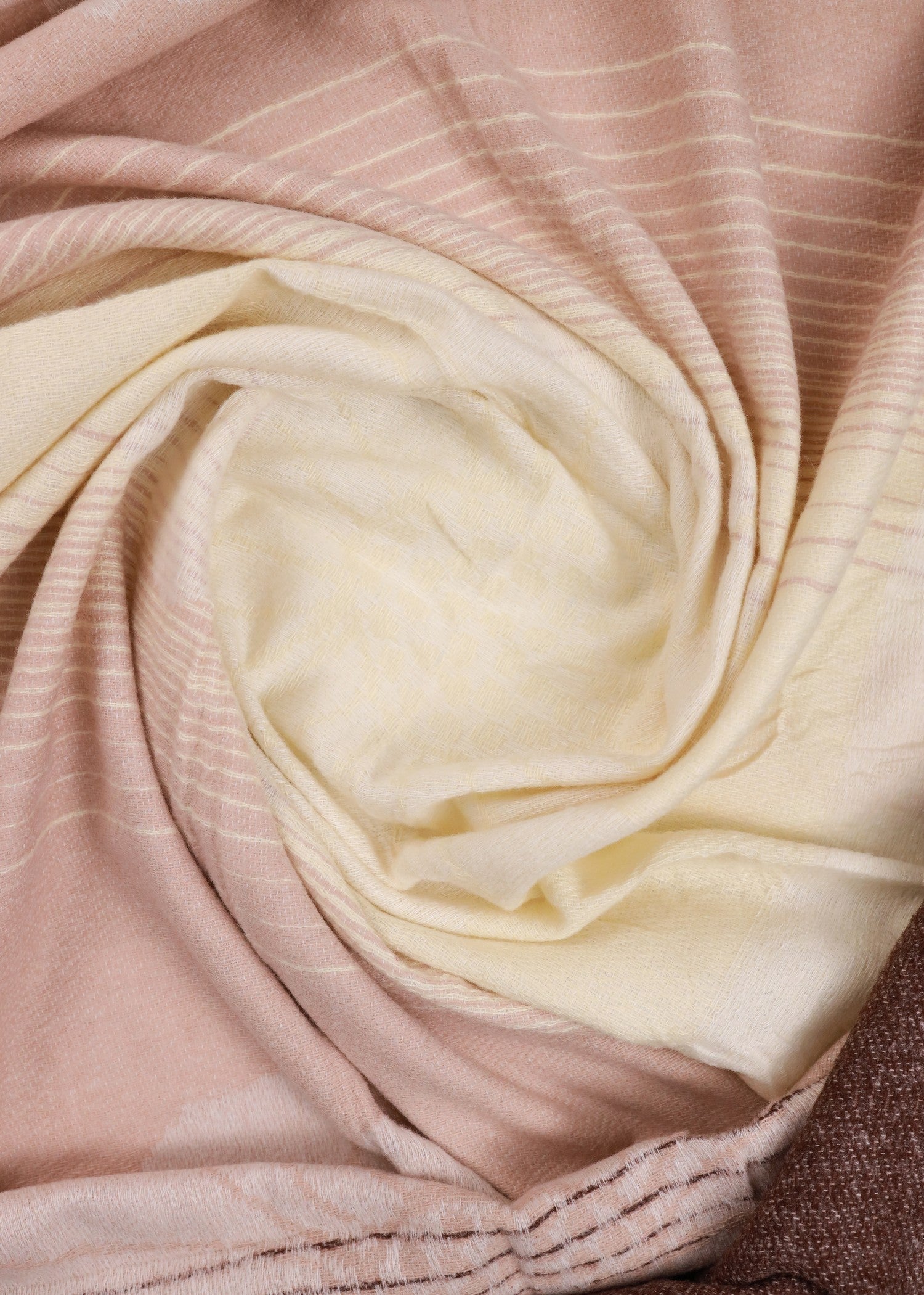 wool Hijab in Multi, white, rose pink