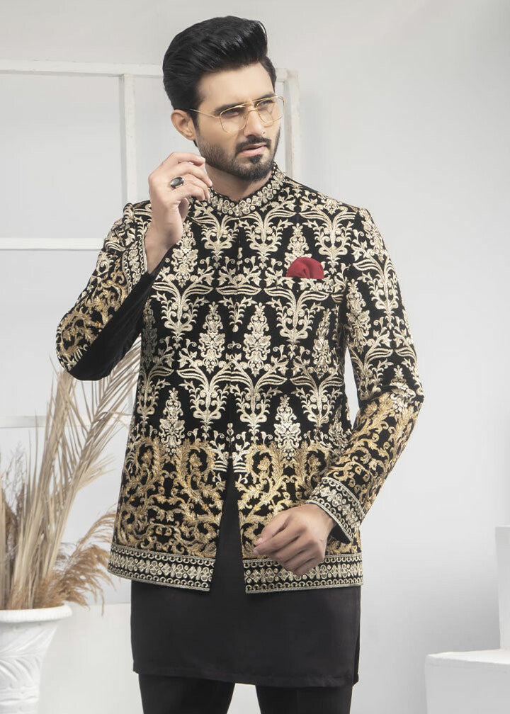 velvet Prince Coat in Black