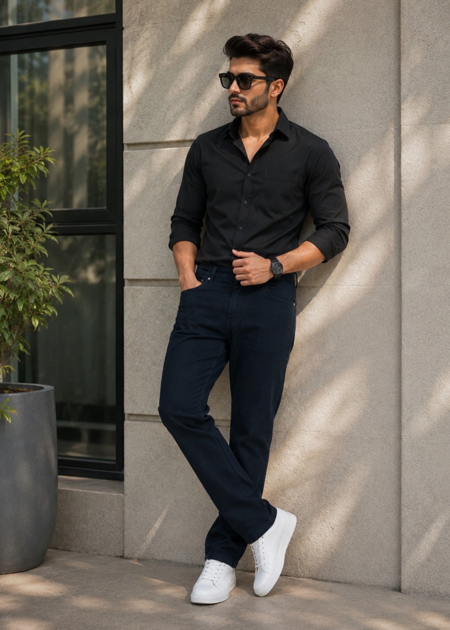 cotton Jeans in Moonlight blue