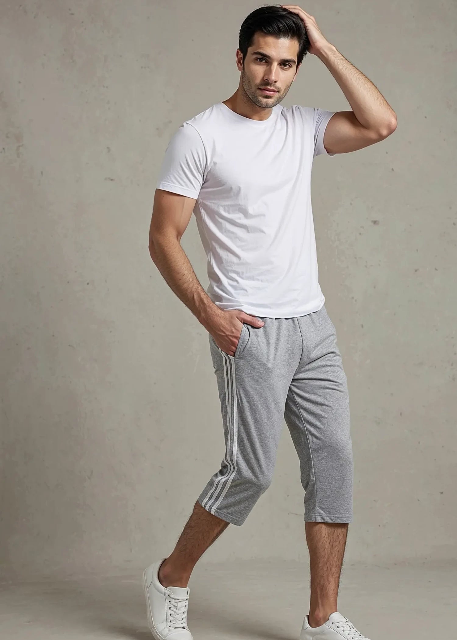 cotton jersey Shorts in Grey
