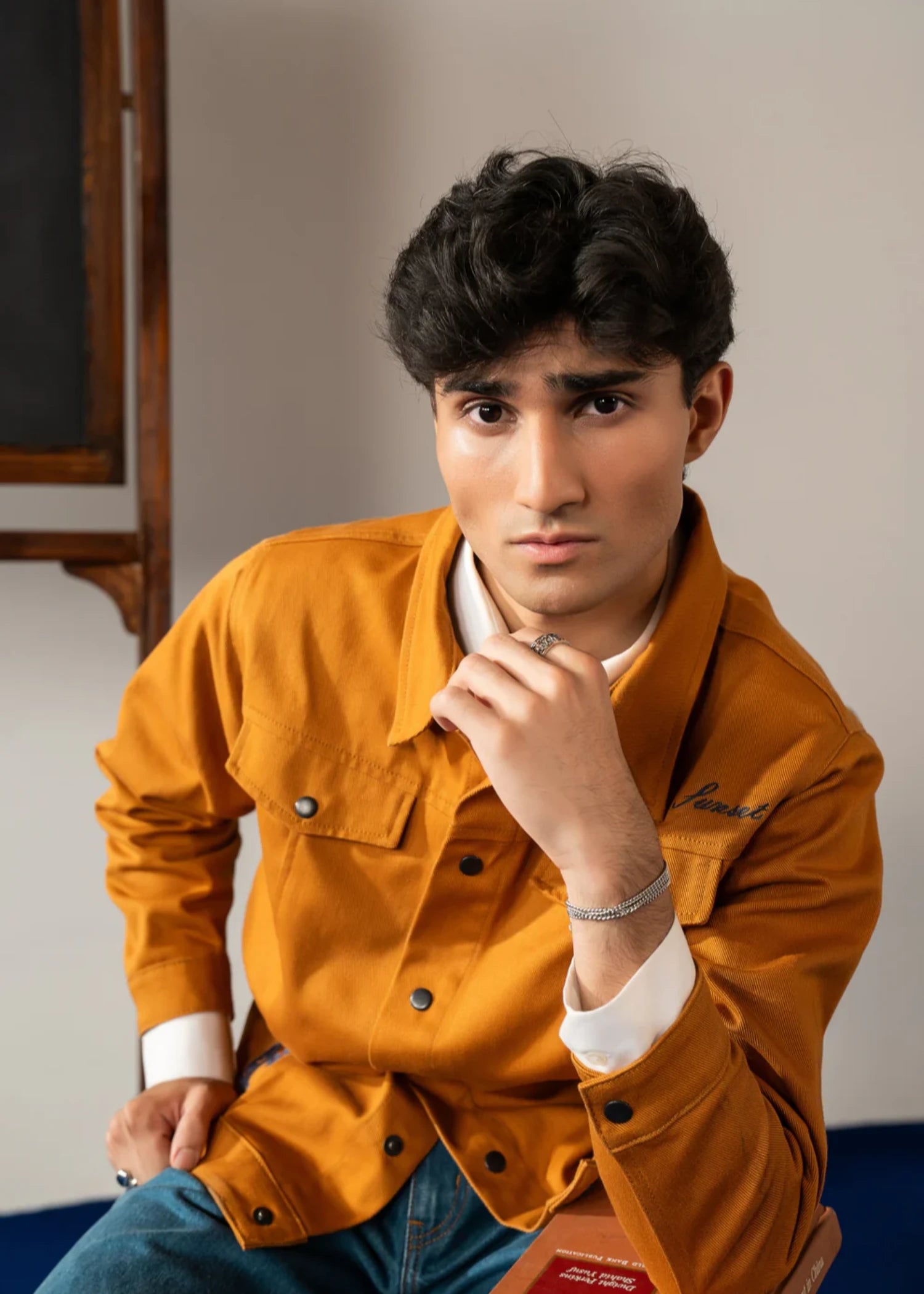 denim Jacket in Orange