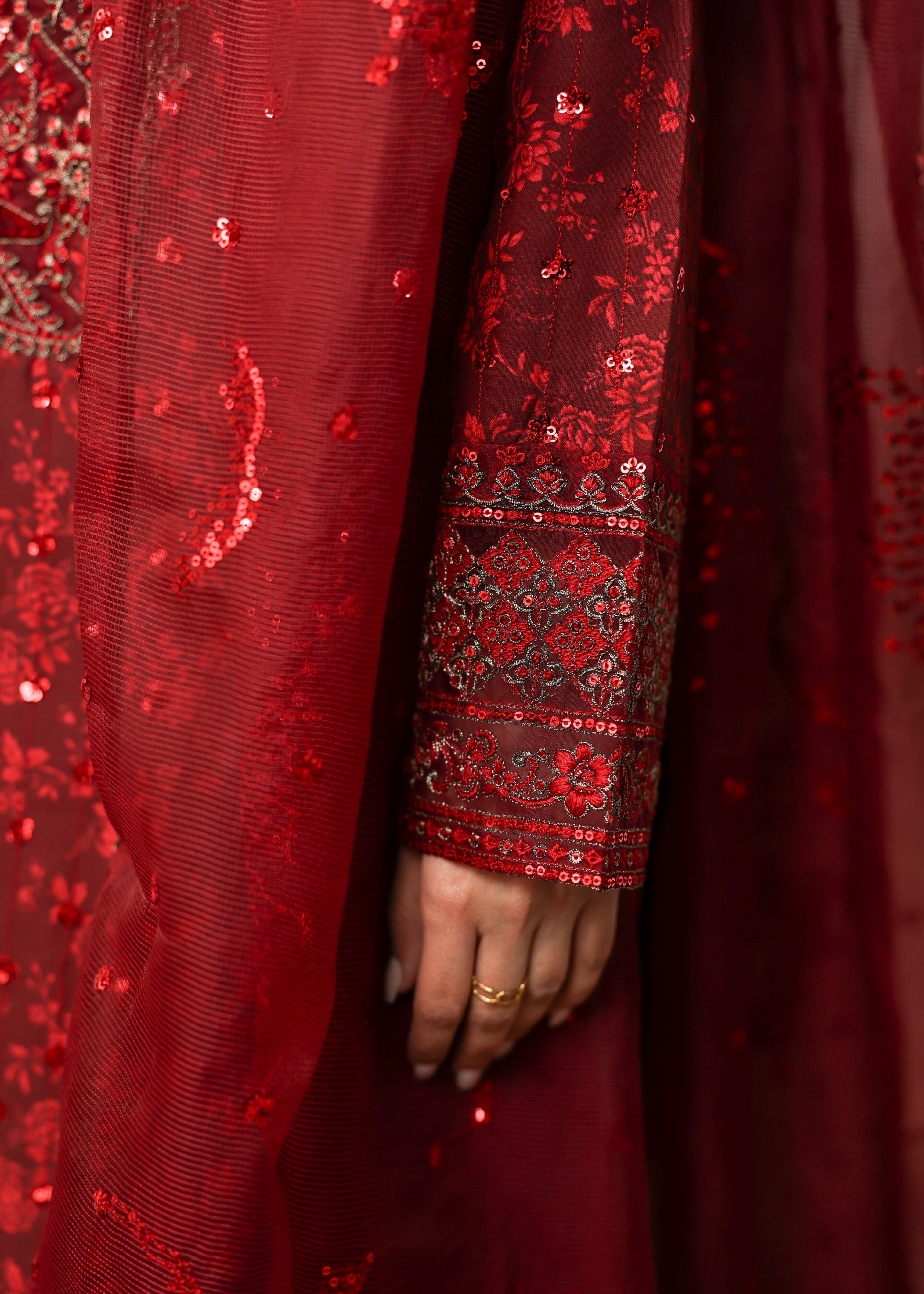 cotton Kurta Set in Blood red