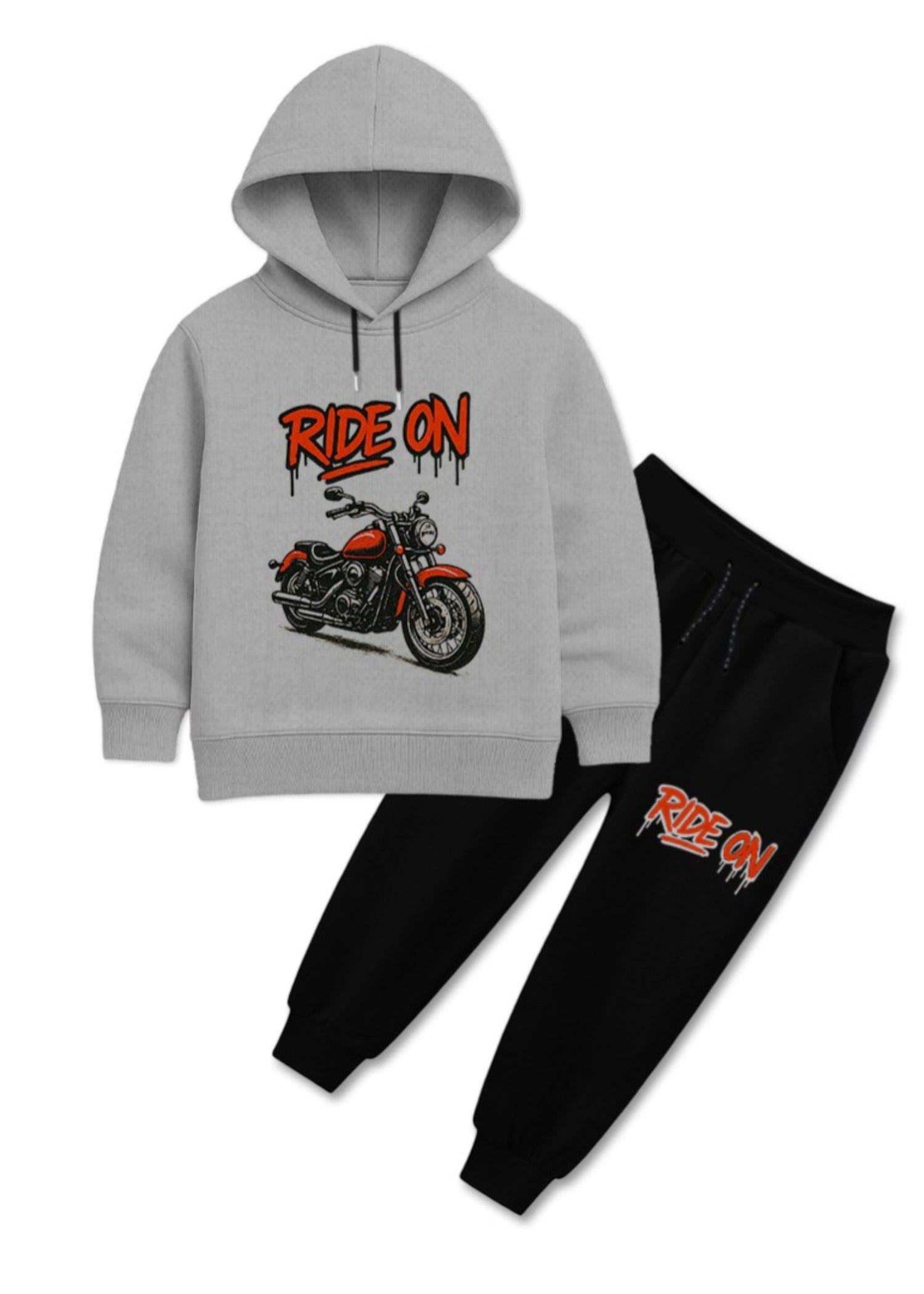 fleece Tracksuit in Silver, black