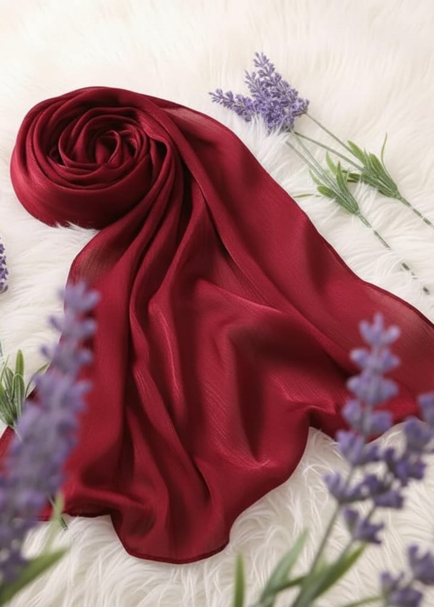 organza Hijab in Maroon