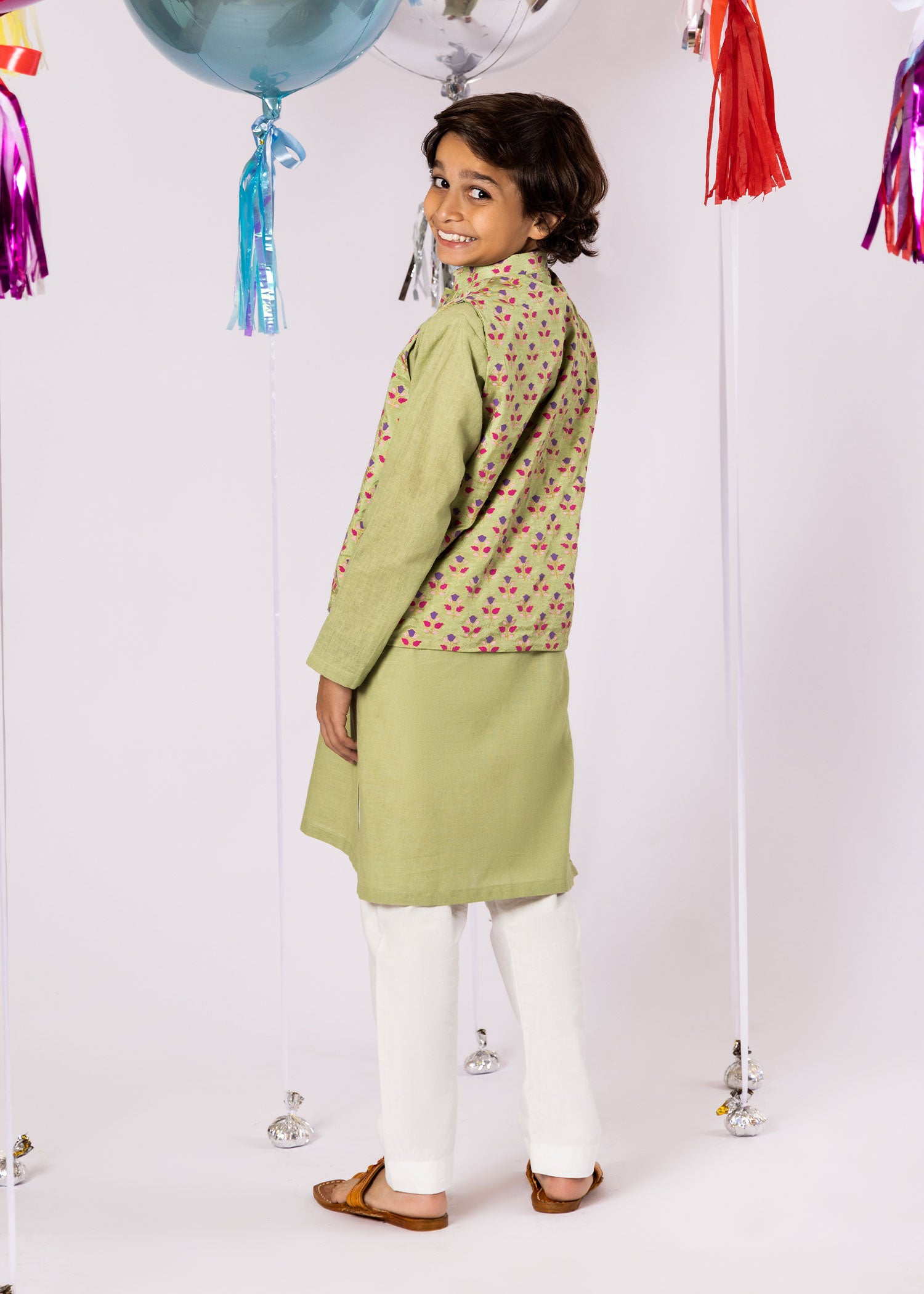 cotton Kurta Set in Sea green