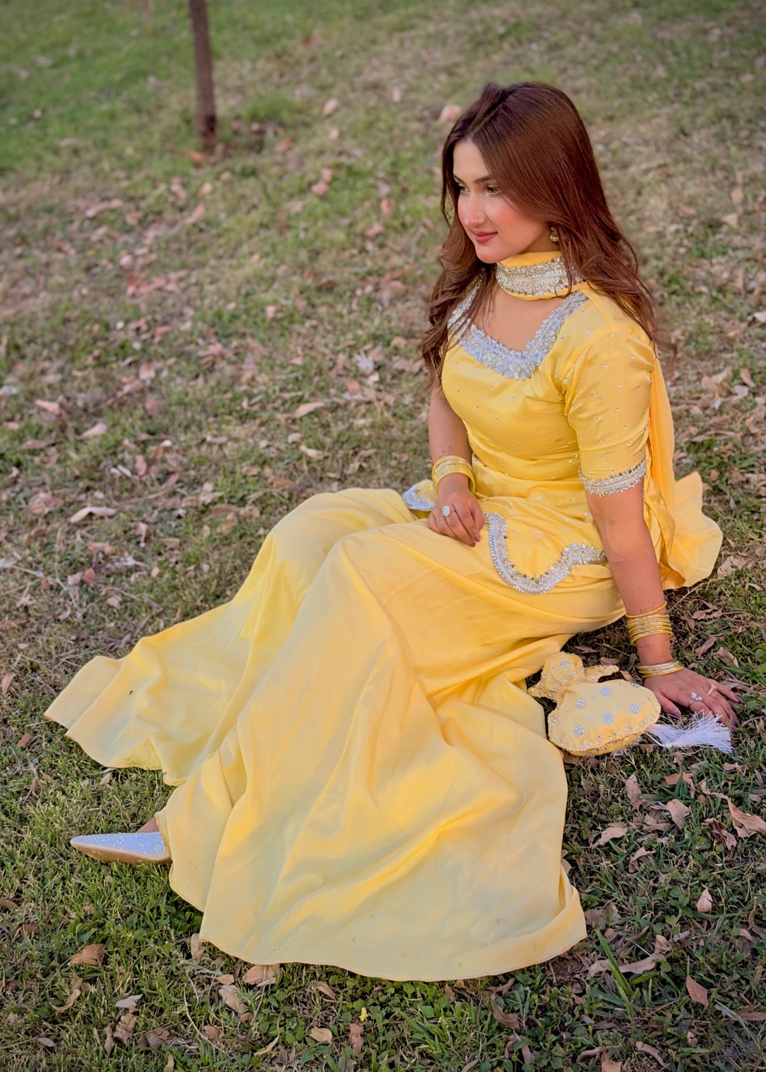 pure silk Sharara in Butter