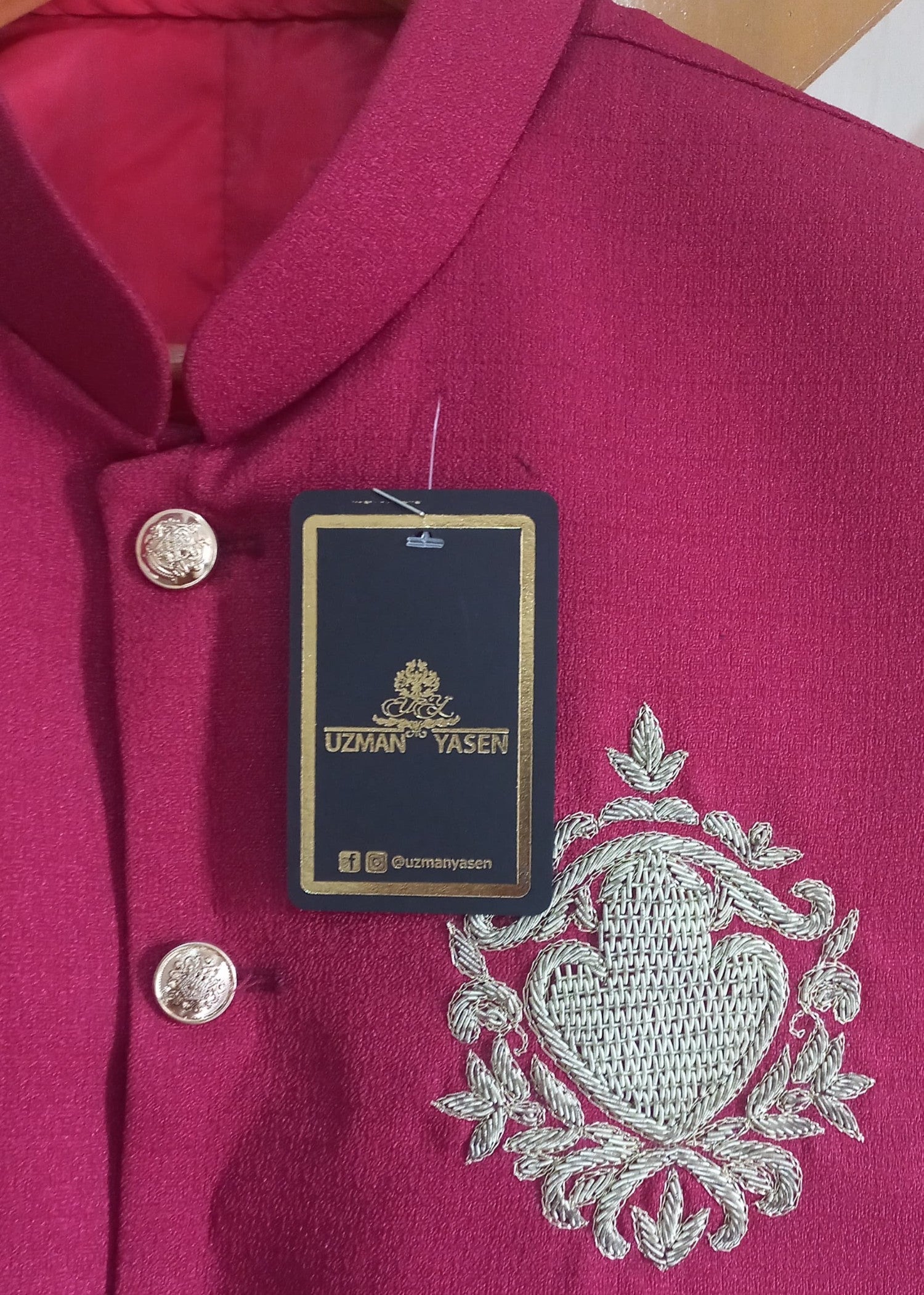 silk Waistcoat in Cherry red
