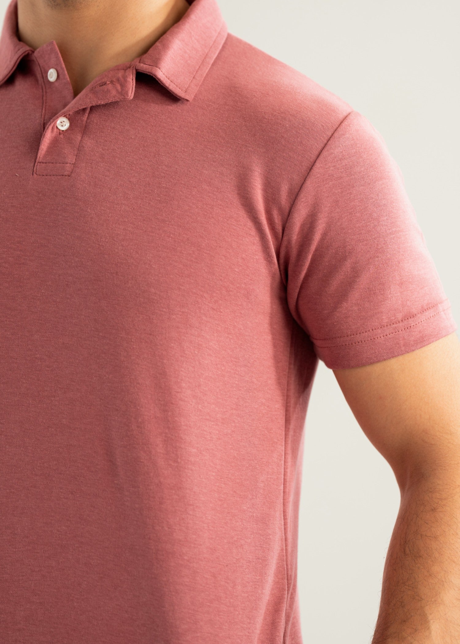 interlock knit Polo Shirt in Pink
