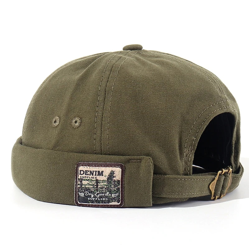 Vintage Brimless Docker Cap: Retro Cotton Skullcap for Hip Hop Fashion