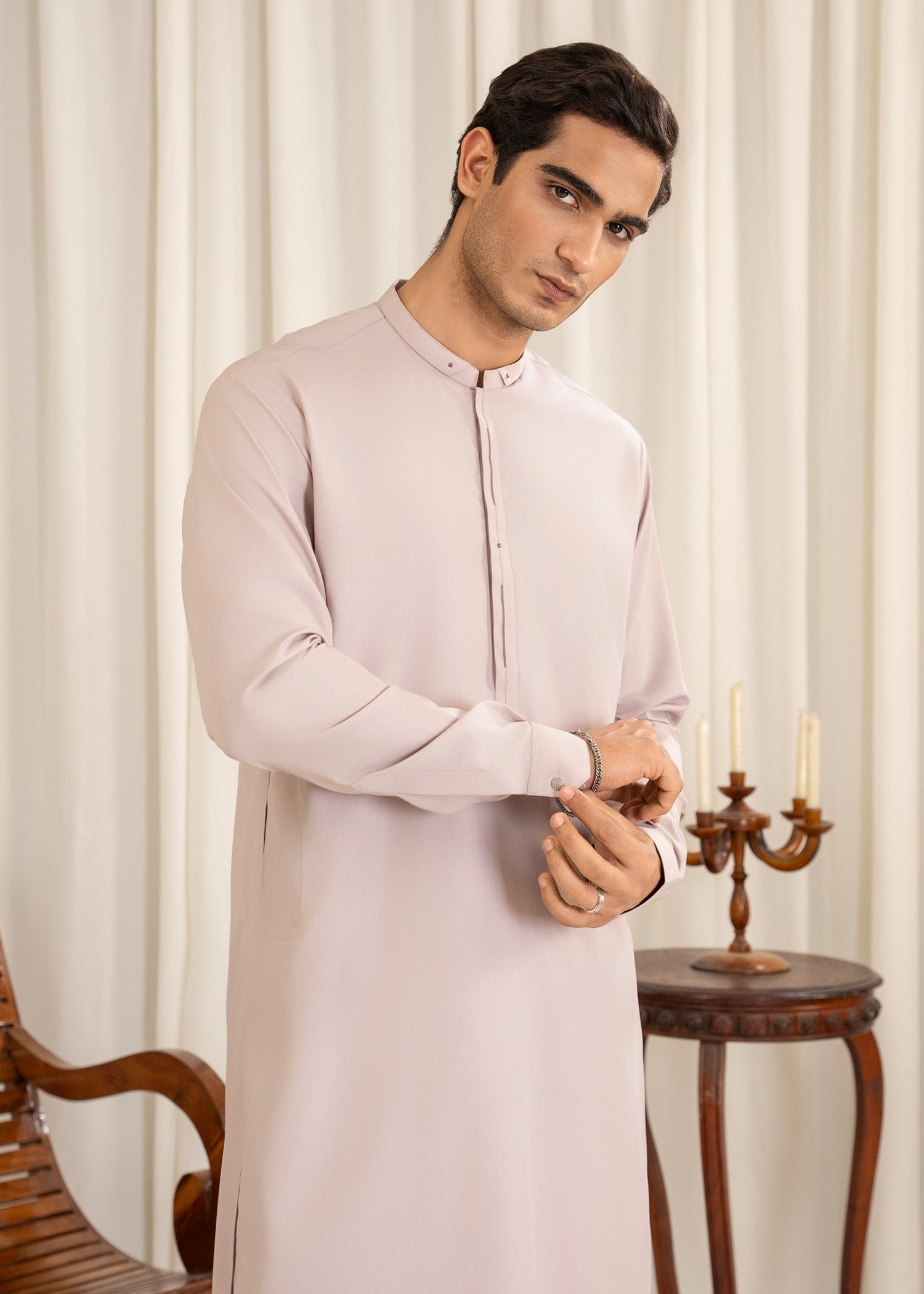 wash & wear Kurta Set in Rose pink