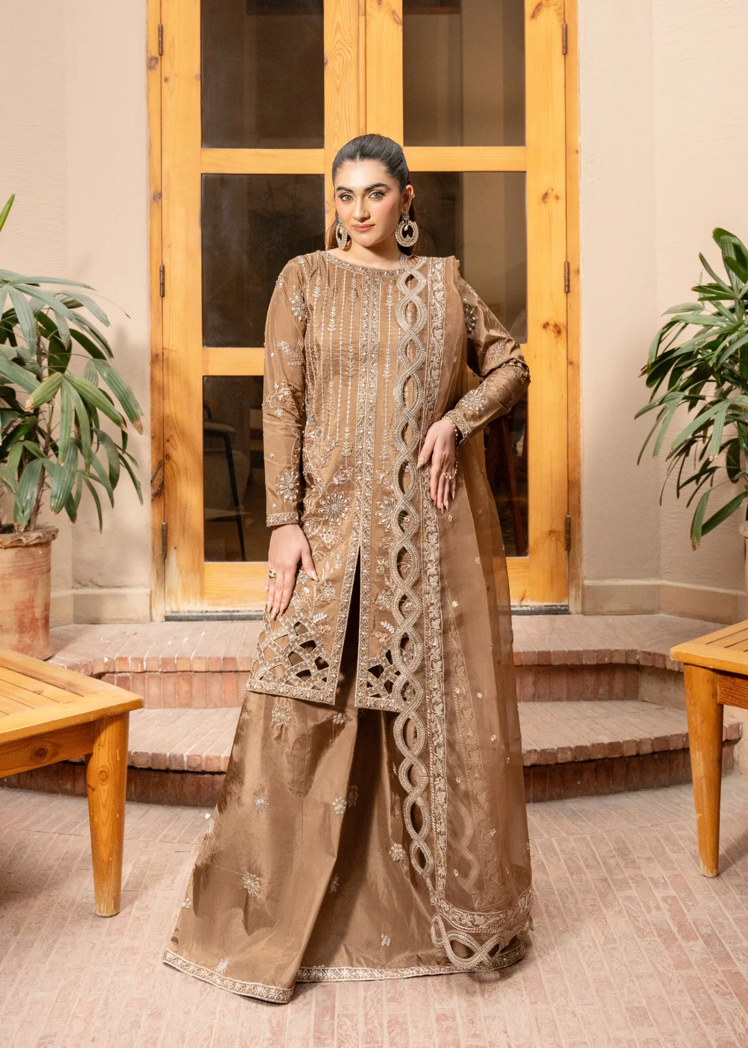 silk Unstitched in Mocha brown