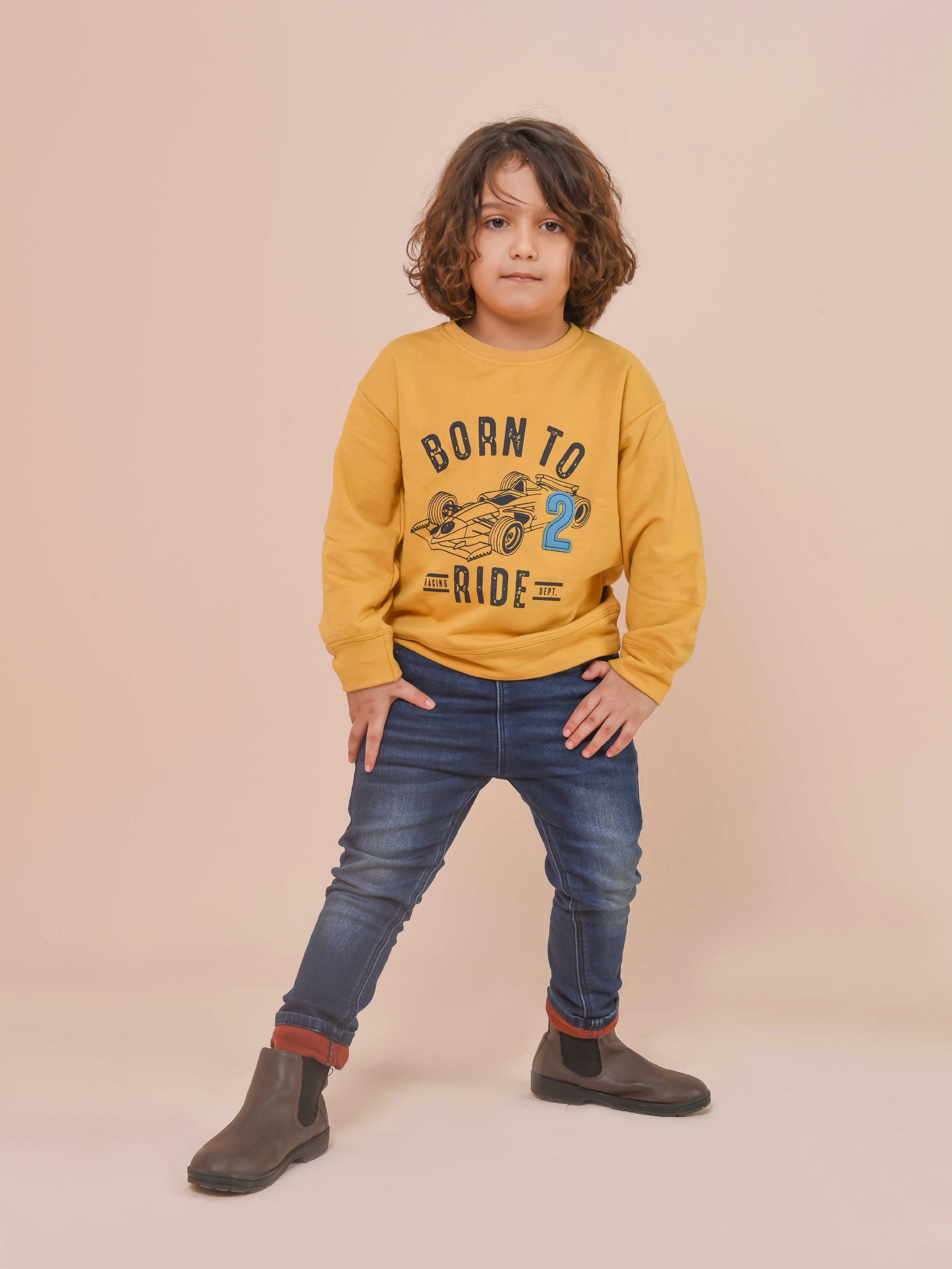 fleece Sweatshirt in Honey orange