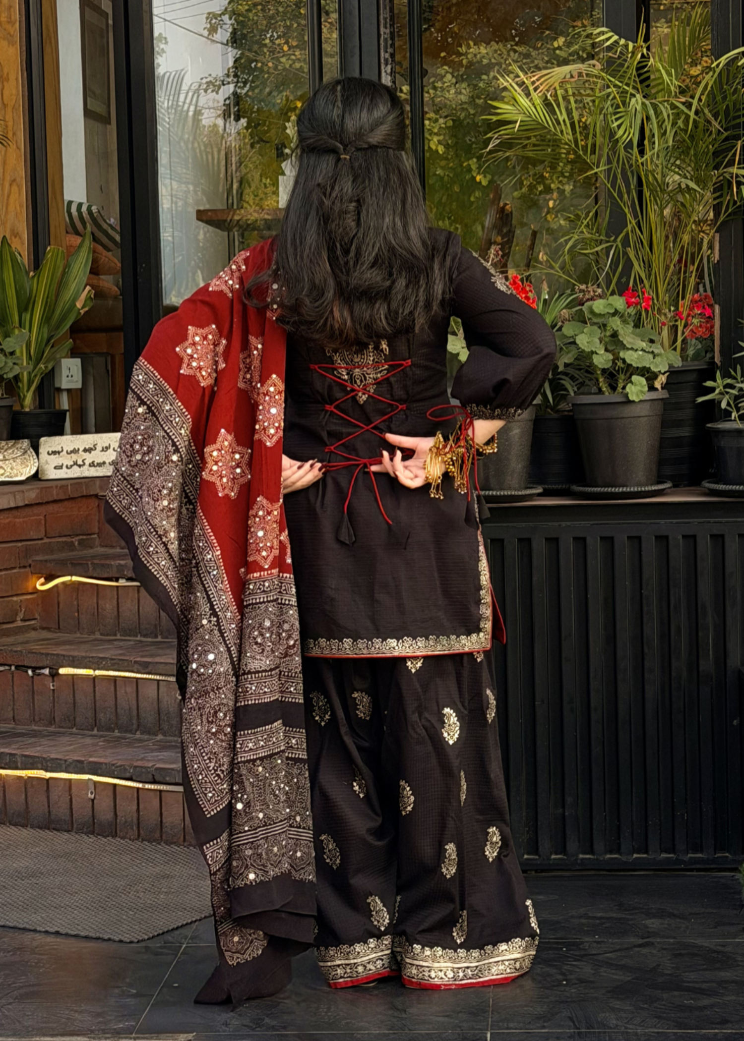 textured lawn Co Ord Sets in Jet black