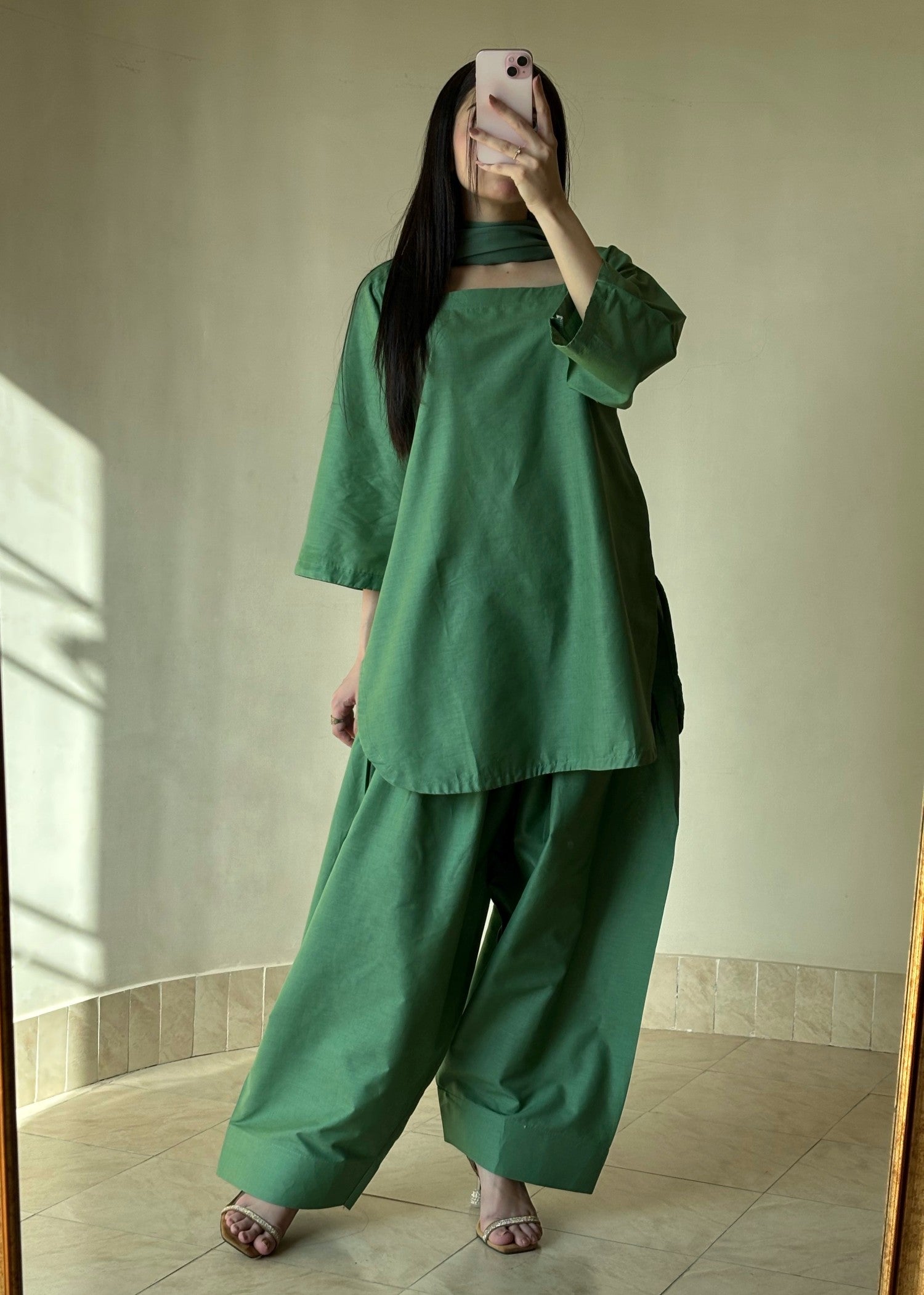 lawn Kurta Set in Pistachio green