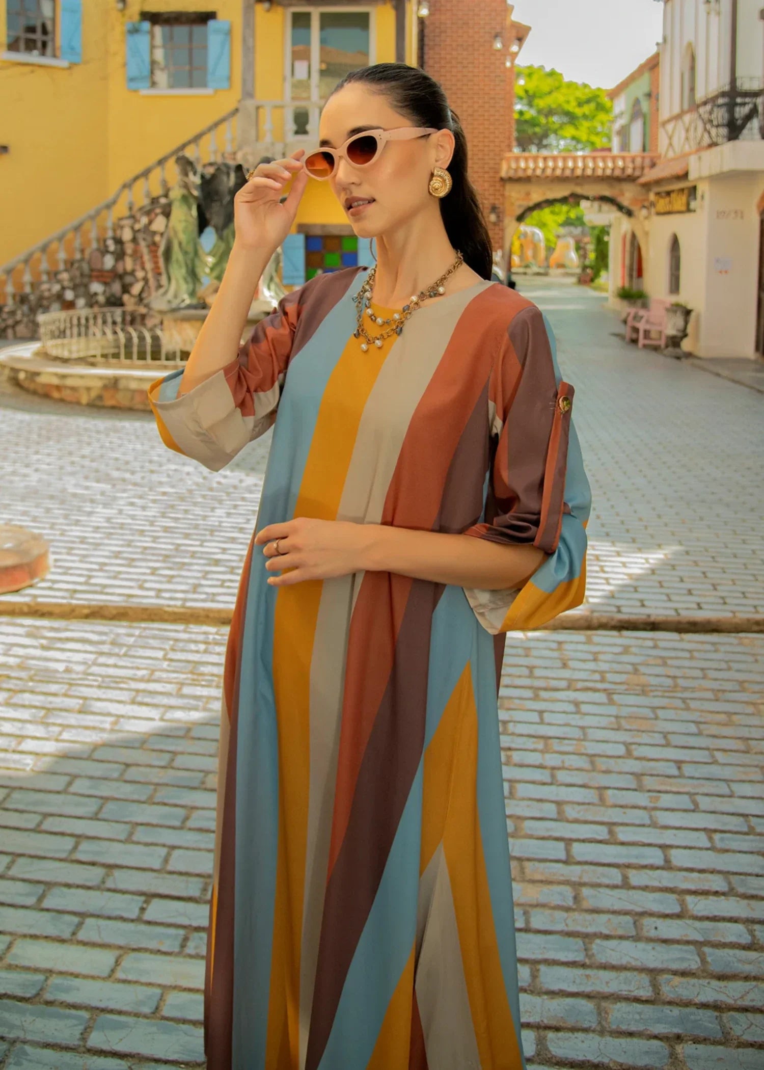 crepe Dress in Multi